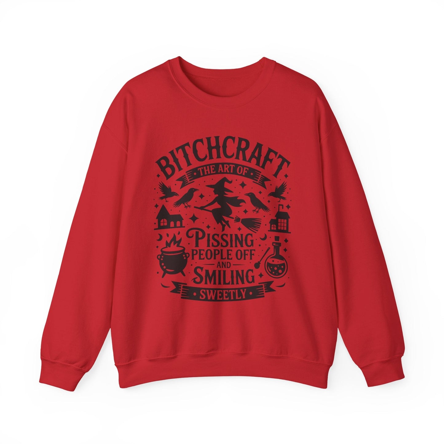 Bitchcraft Sweatshirt - Cozy Unisex Crewneck with Fun Quote, Funny Gift, Witchy Apparel, Halloween, Humor, Everyday Comfort - Shirt Happens Graphics