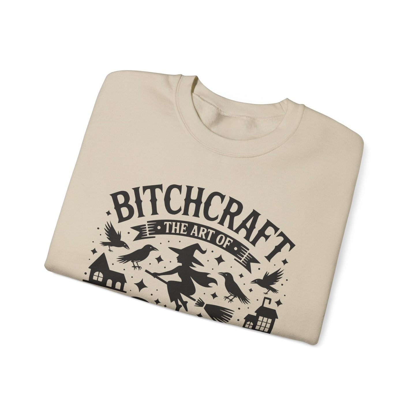 Bitchcraft Sweatshirt - Cozy Unisex Crewneck with Fun Quote, Funny Gift, Witchy Apparel, Halloween, Humor, Everyday Comfort - Shirt Happens Graphics