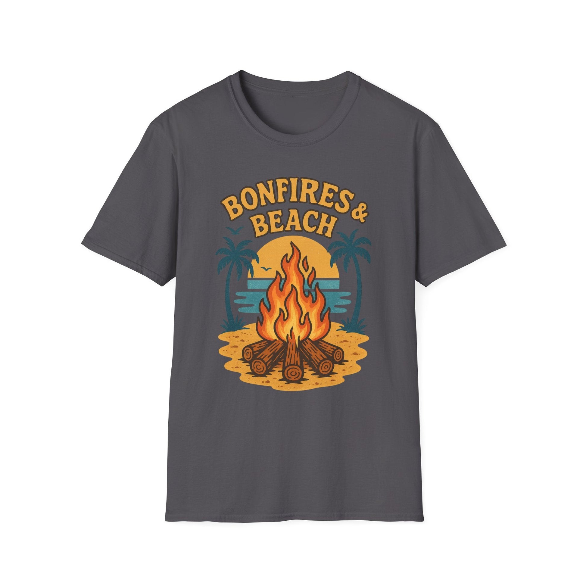 Bonfires & Beach T-Shirt – Perfect for Summer Nights - Shirt Happens Graphics