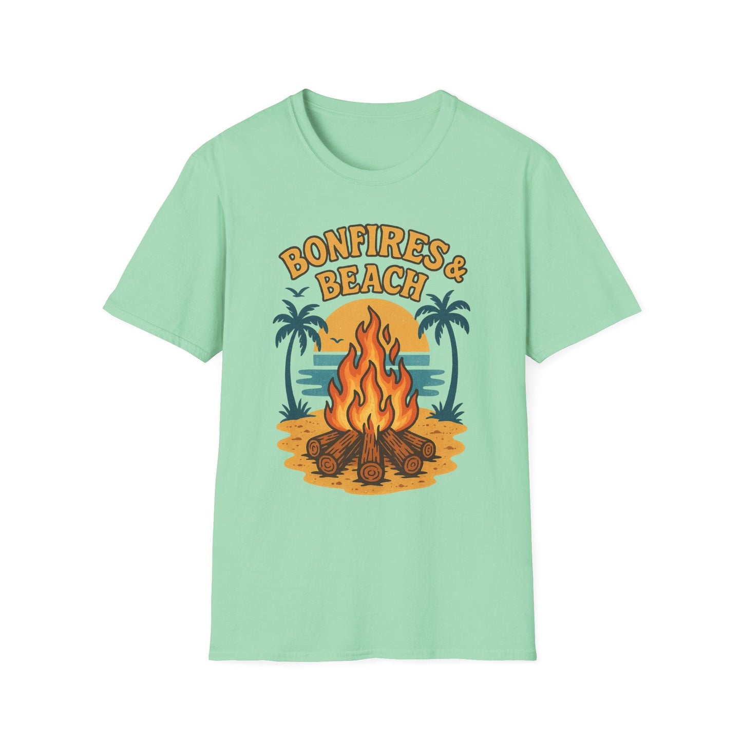 Bonfires & Beach T-Shirt – Perfect for Summer Nights - Shirt Happens Graphics