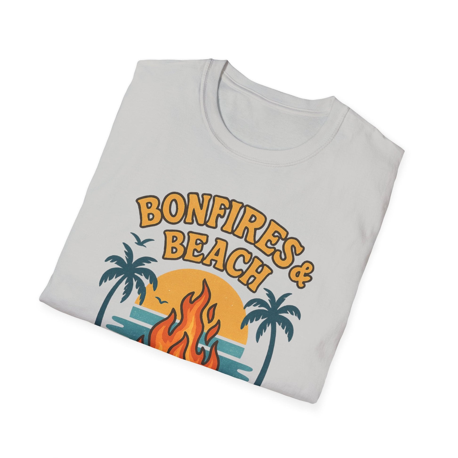 Bonfires & Beach T-Shirt – Perfect for Summer Nights - Shirt Happens Graphics