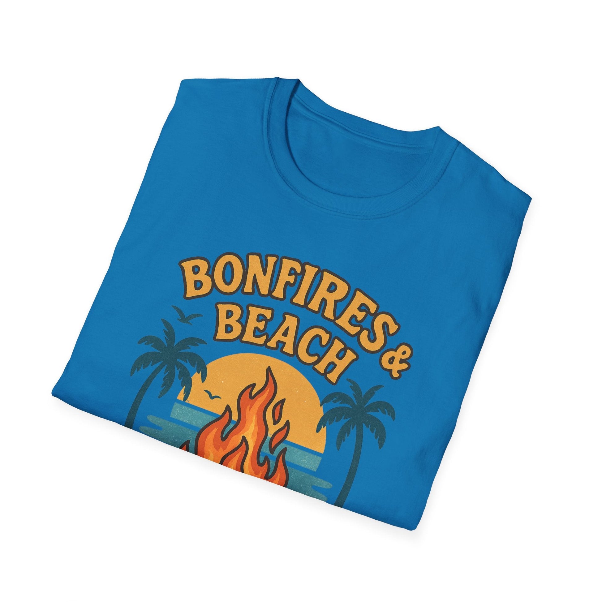 Bonfires & Beach T-Shirt – Perfect for Summer Nights - Shirt Happens Graphics