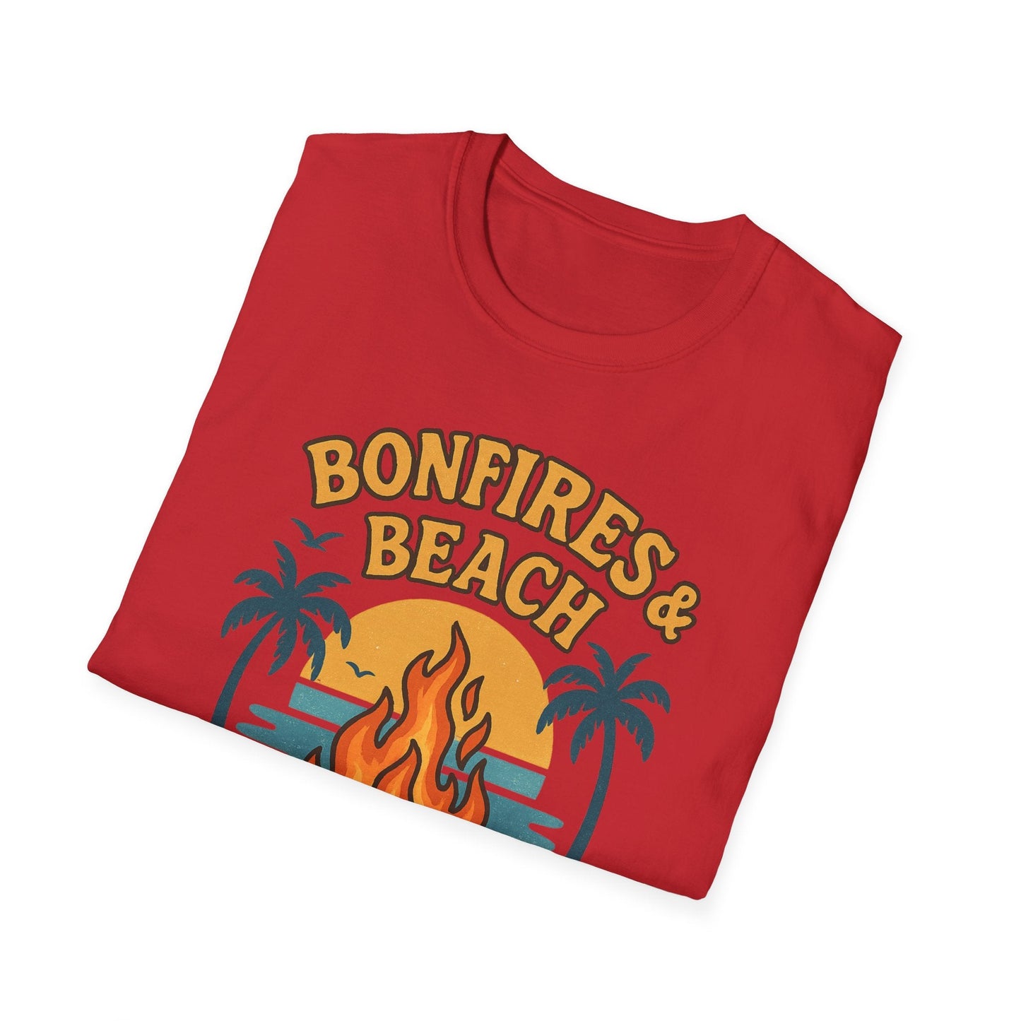 Bonfires & Beach T-Shirt – Perfect for Summer Nights - Shirt Happens Graphics