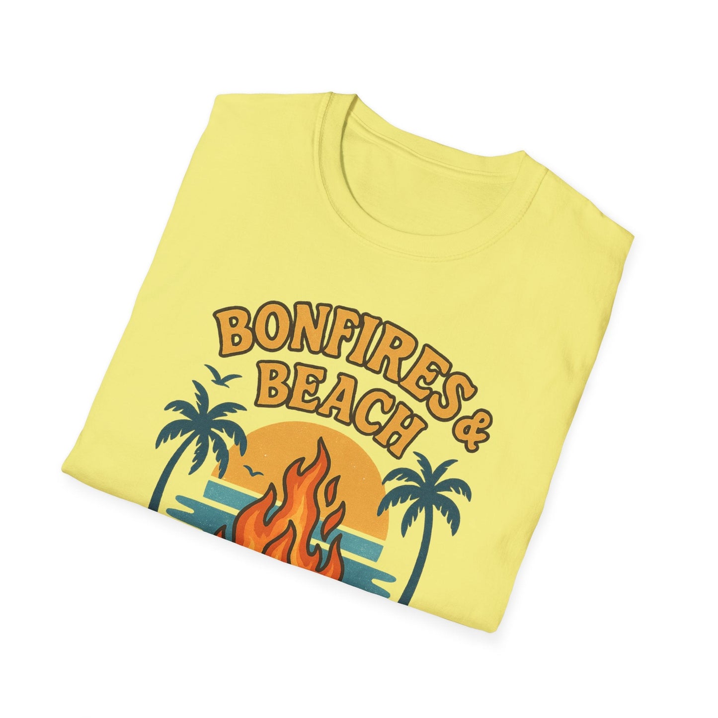 Bonfires & Beach T-Shirt – Perfect for Summer Nights - Shirt Happens Graphics