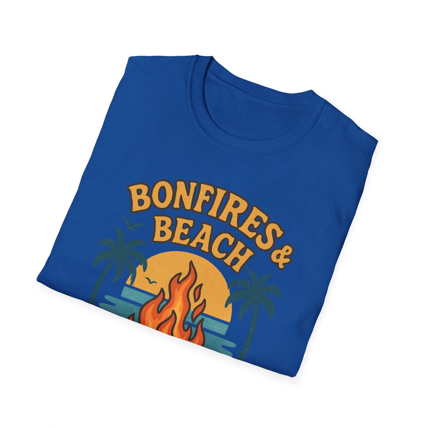 Bonfires & Beach T-Shirt – Perfect for Summer Nights - Shirt Happens Graphics