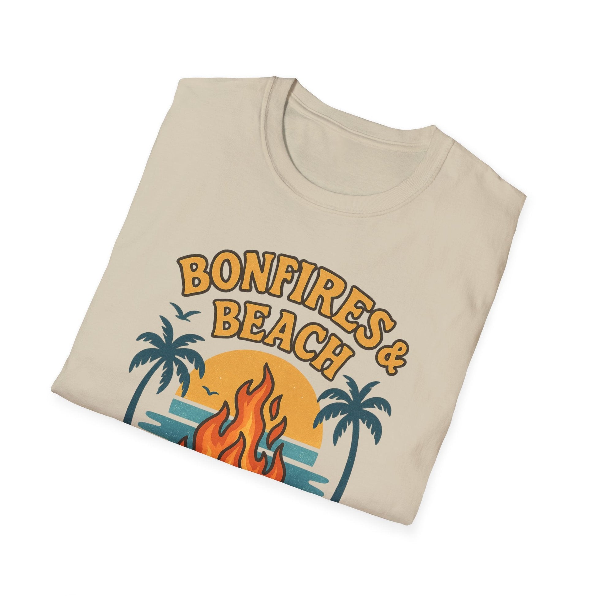 Bonfires & Beach T-Shirt – Perfect for Summer Nights - Shirt Happens Graphics