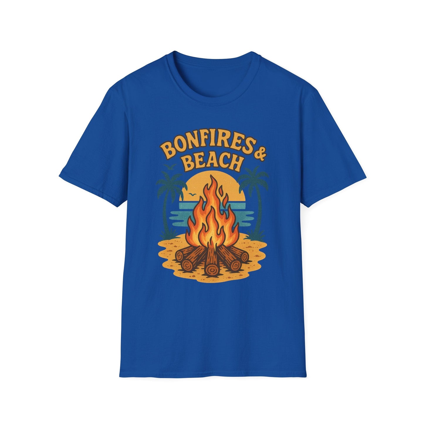 Bonfires & Beach T-Shirt – Perfect for Summer Nights - Shirt Happens Graphics