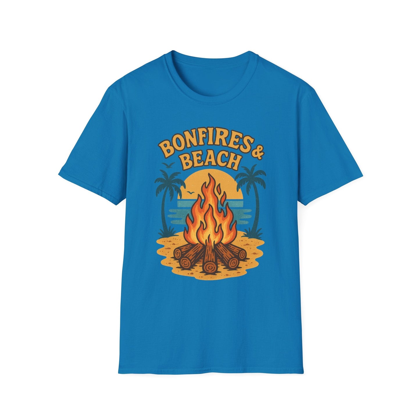 Bonfires & Beach T-Shirt – Perfect for Summer Nights - Shirt Happens Graphics