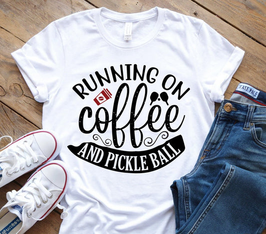 Coffee & Pickleball T-Shirt | Fun Gift for Coffee Lovers, Sports Enthusiasts, Tee for Active Lifestyles, Casual Wear, Everyday Style - Shirt Happens Graphics