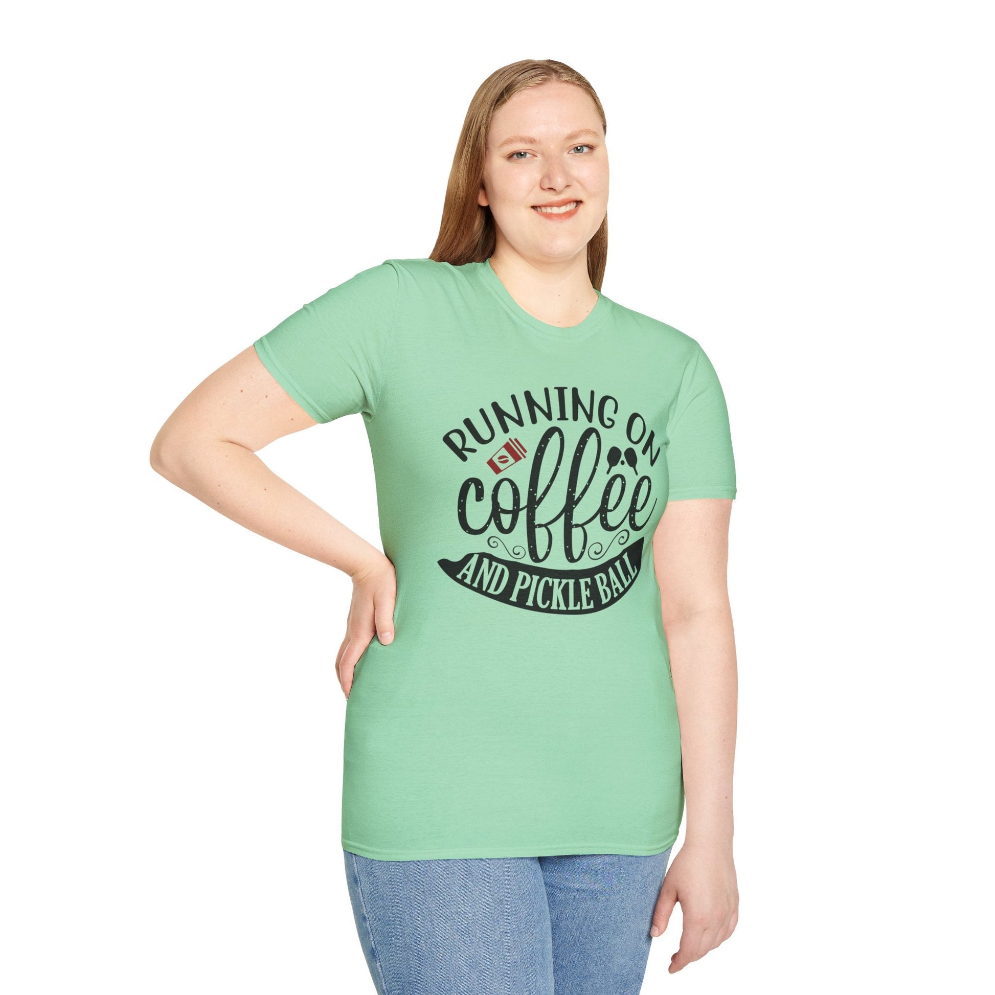 Coffee & Pickleball T-Shirt | Fun Gift for Coffee Lovers, Sports Enthusiasts, Tee for Active Lifestyles, Casual Wear, Everyday Style - Shirt Happens Graphics