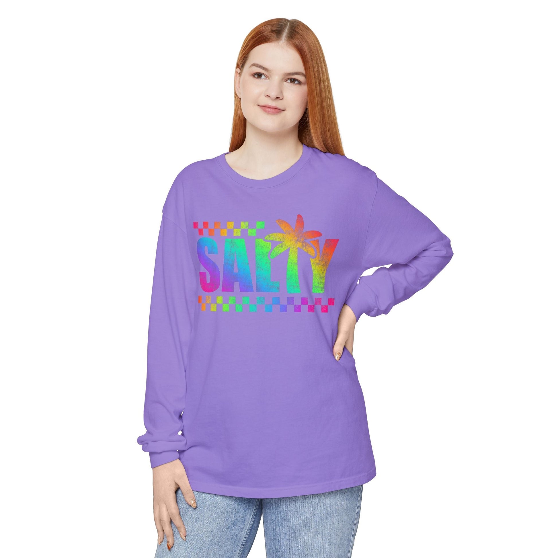 Colorful Long Sleeve T-Shirt | Summer Vibes, Beachwear, Unisex Fashion, Gift for Her/Him, Casual Wear - Shirt Happens Graphics