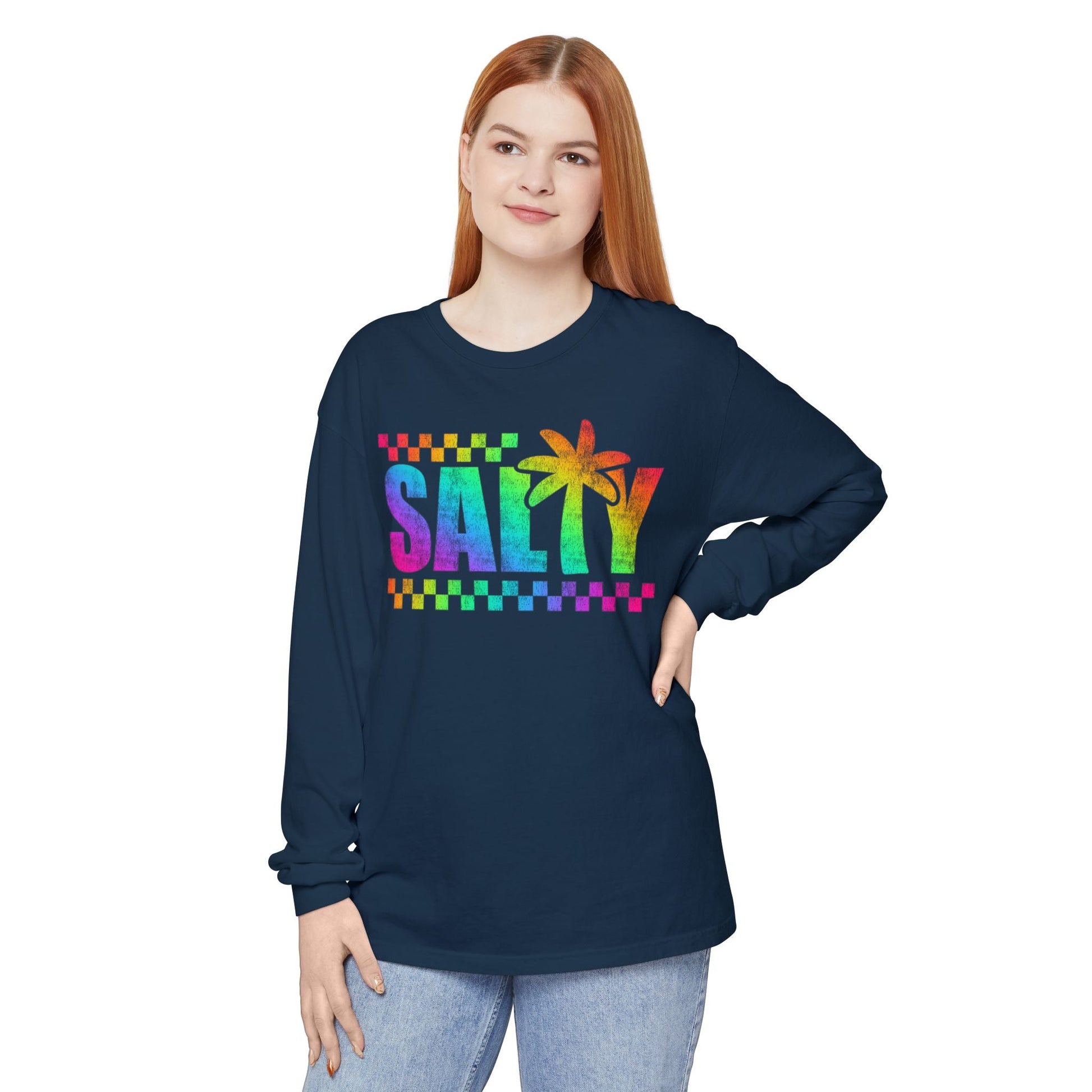 Colorful Long Sleeve T-Shirt | Summer Vibes, Beachwear, Unisex Fashion, Gift for Her/Him, Casual Wear - Shirt Happens Graphics