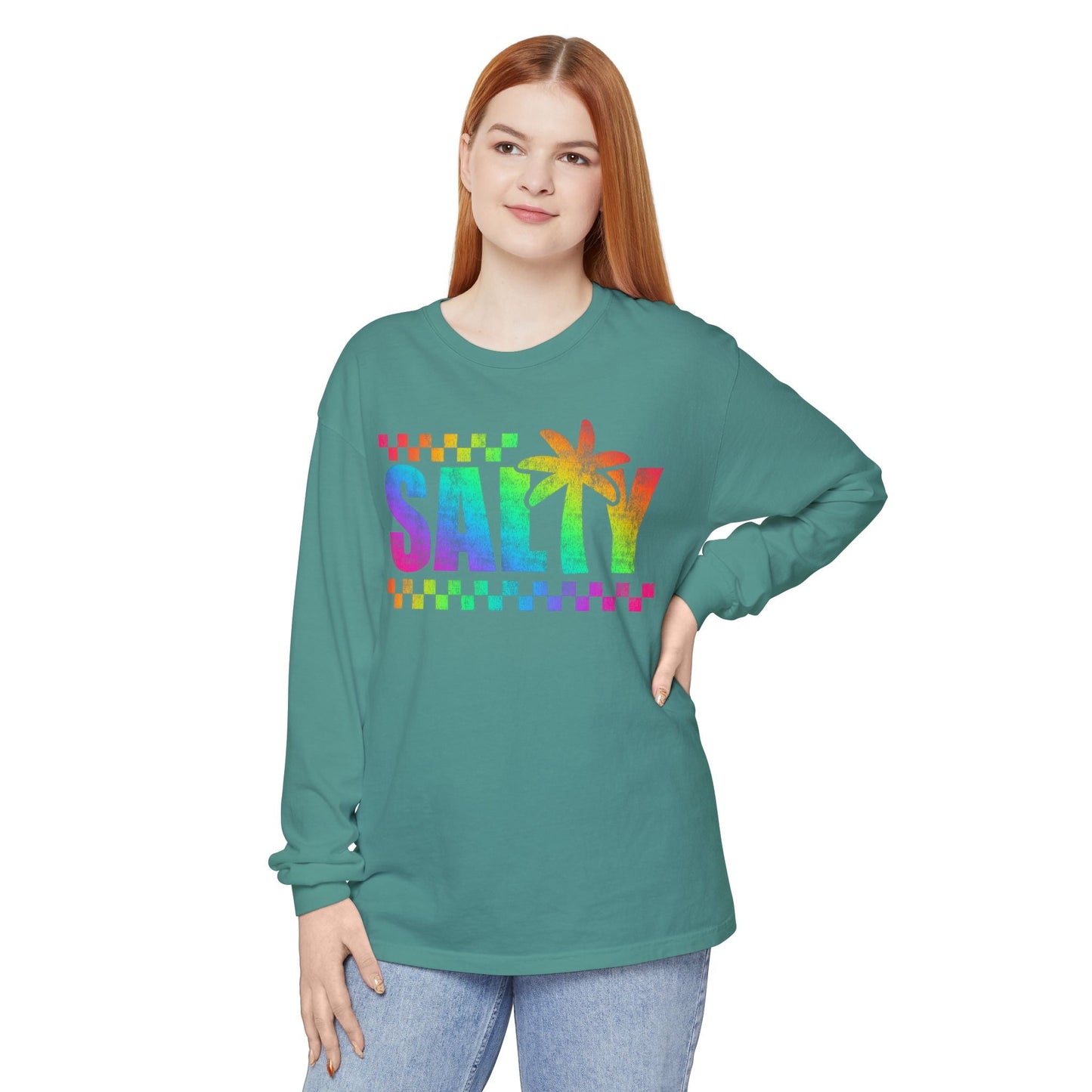 Colorful Long Sleeve T-Shirt | Summer Vibes, Beachwear, Unisex Fashion, Gift for Her/Him, Casual Wear - Shirt Happens Graphics