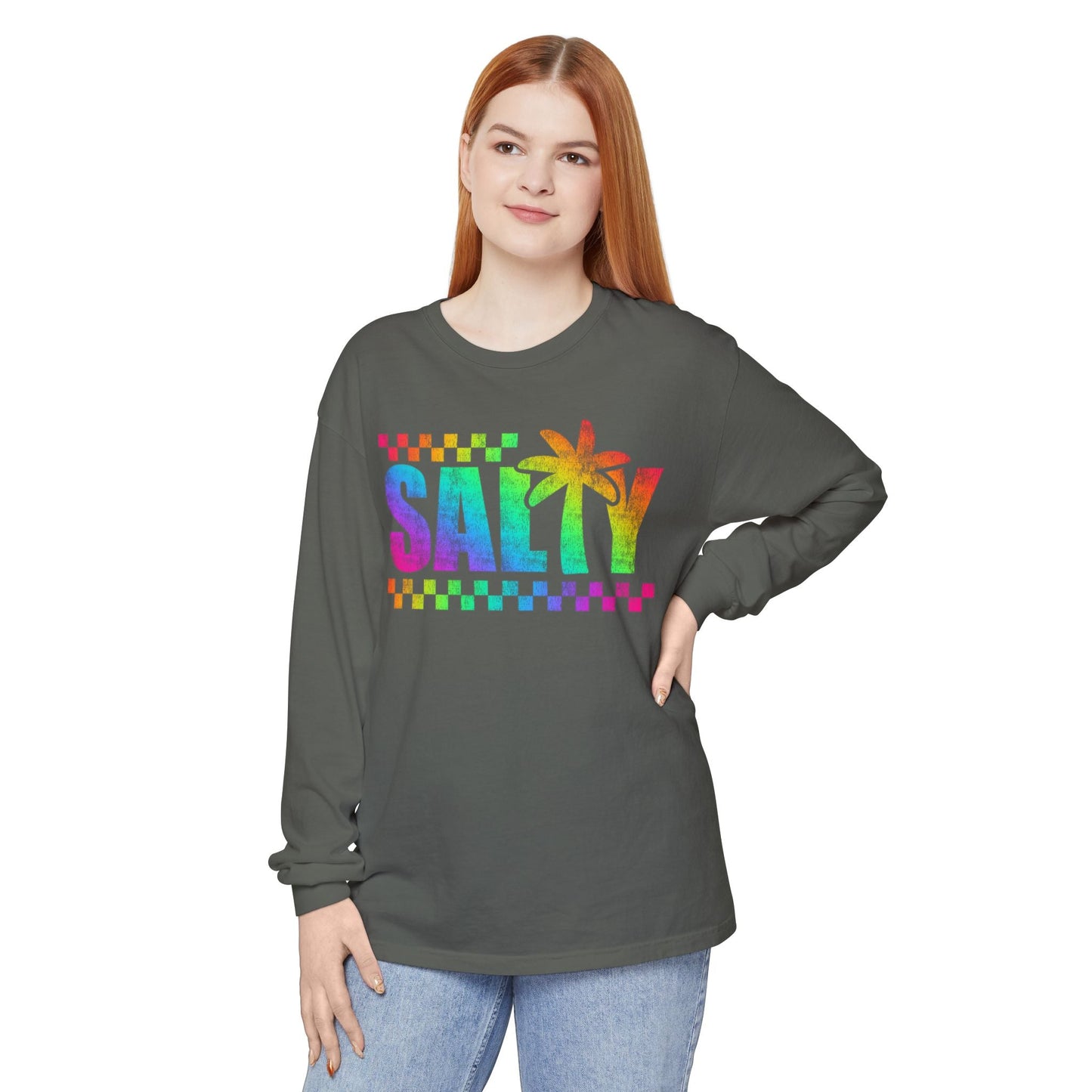 Colorful Long Sleeve T-Shirt | Summer Vibes, Beachwear, Unisex Fashion, Gift for Her/Him, Casual Wear - Shirt Happens Graphics