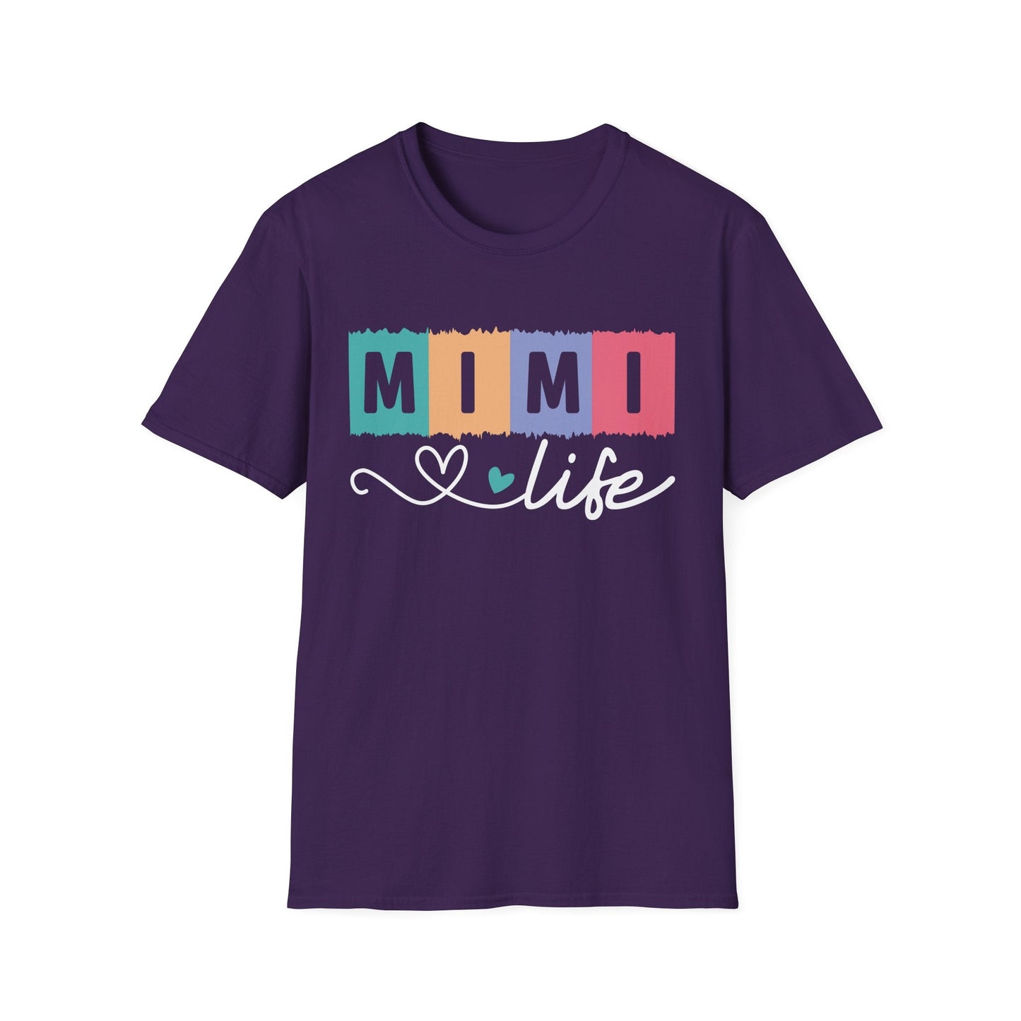Colorful 'MIMI' Unisex Softstyle T-Shirt | Fun Gift for Mother's Day, Birthday, Casual Wear, Unique Family Tee, Comfortable Everyday Shirt - Shirt Happens Graphics