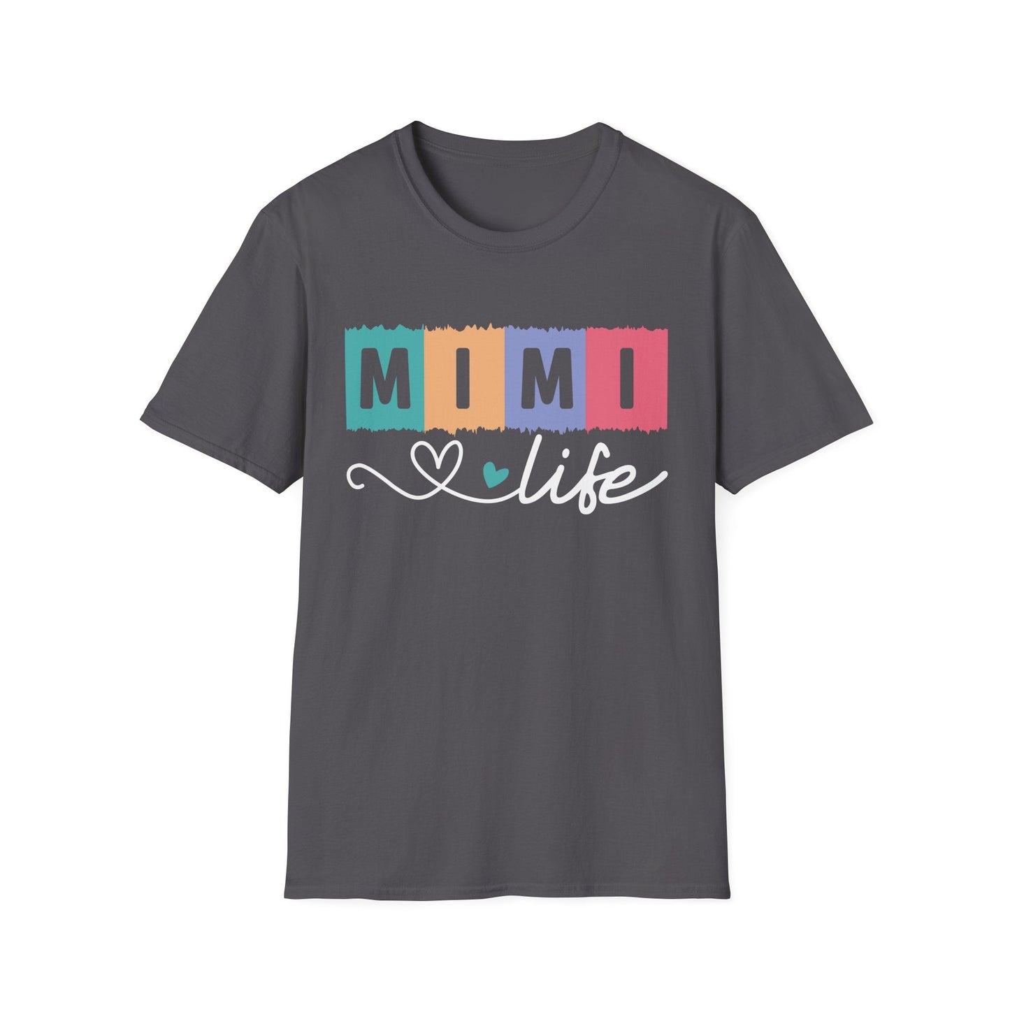 Colorful 'MIMI' Unisex Softstyle T-Shirt | Fun Gift for Mother's Day, Birthday, Casual Wear, Unique Family Tee, Comfortable Everyday Shirt - Shirt Happens Graphics