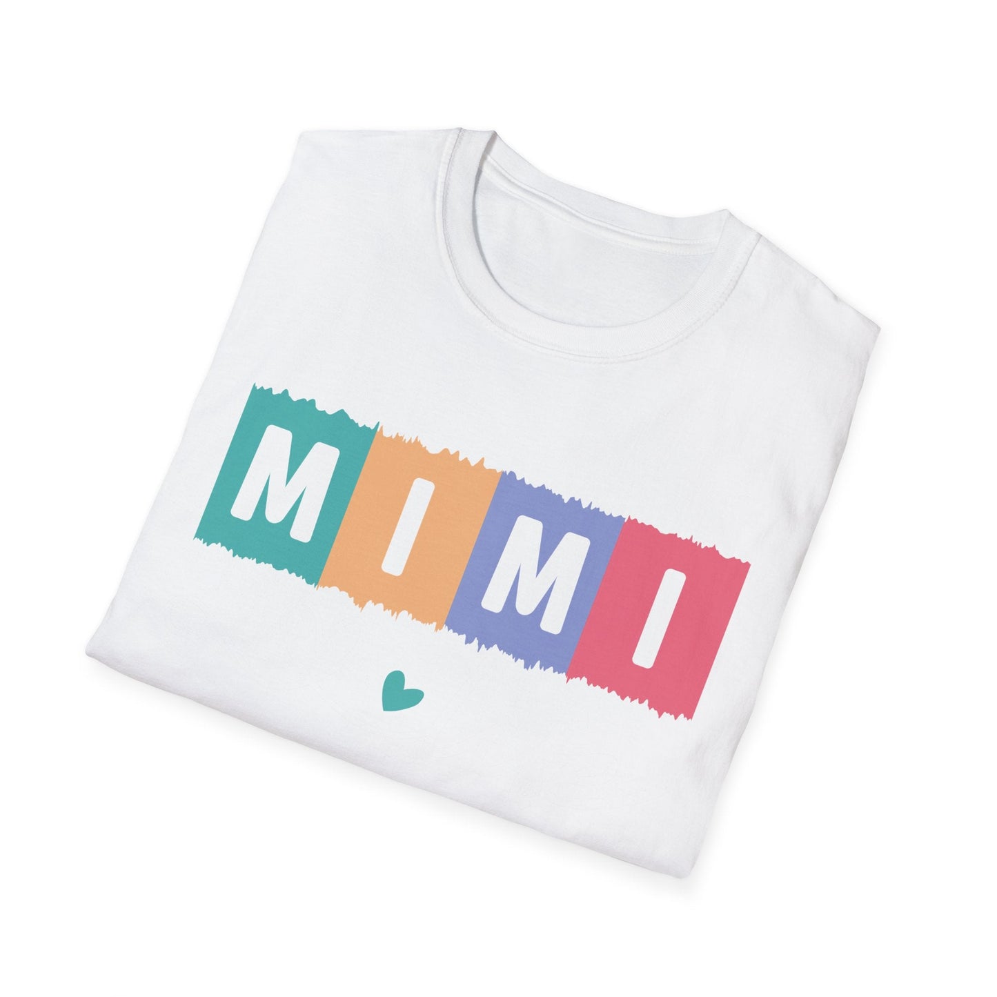 Colorful 'MIMI' Unisex Softstyle T-Shirt | Fun Gift for Mother's Day, Birthday, Casual Wear, Unique Family Tee, Comfortable Everyday Shirt - Shirt Happens Graphics