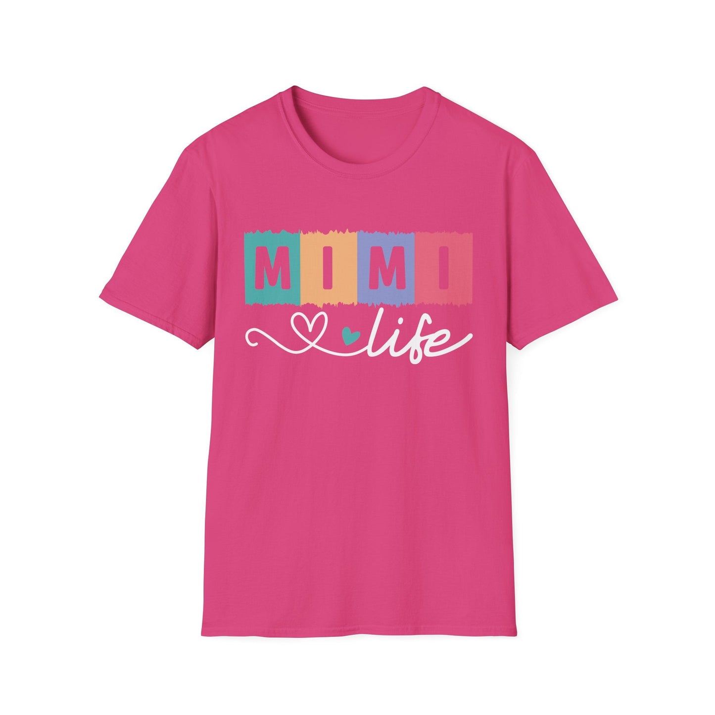 Colorful 'MIMI' Unisex Softstyle T-Shirt | Fun Gift for Mother's Day, Birthday, Casual Wear, Unique Family Tee, Comfortable Everyday Shirt - Shirt Happens Graphics