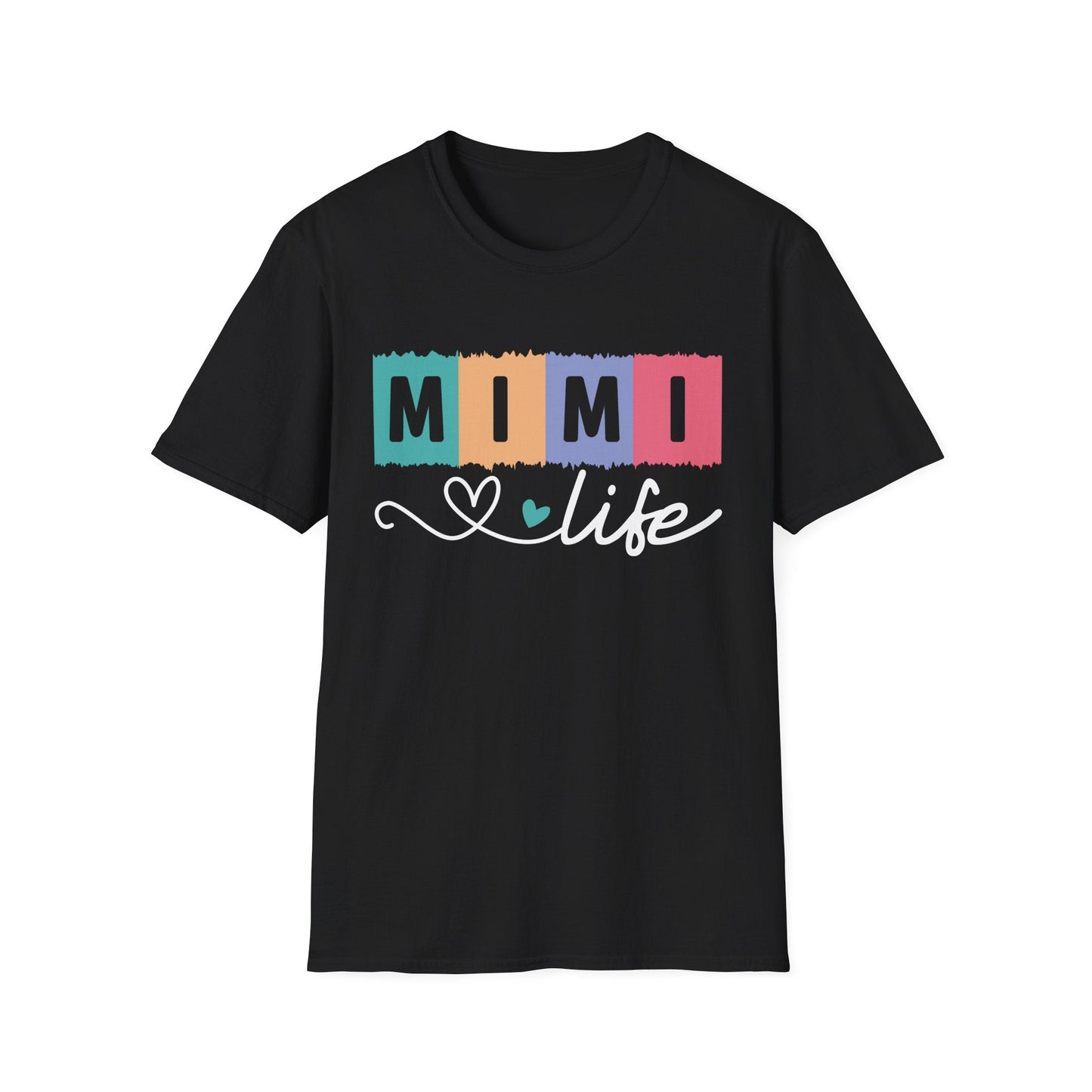 Colorful 'MIMI' Unisex Softstyle T-Shirt | Fun Gift for Mother's Day, Birthday, Casual Wear, Unique Family Tee, Comfortable Everyday Shirt - Shirt Happens Graphics