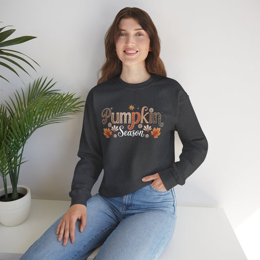 Cozy Pumpkin Fall Sweatshirt, Autumn Fashion, Unisex Crewneck, Seasonal Apparel, Harvest Celebration, Thanksgiving Outfit - Shirt Happens Graphics