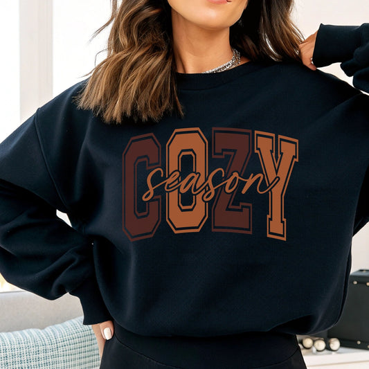 Cozy Season Crewneck Sweatshirt | Unisex Sweatshirt, Fall Essentials, Comfy Gift, Cozy Vibes, Holiday Apparel - Shirt Happens Graphics