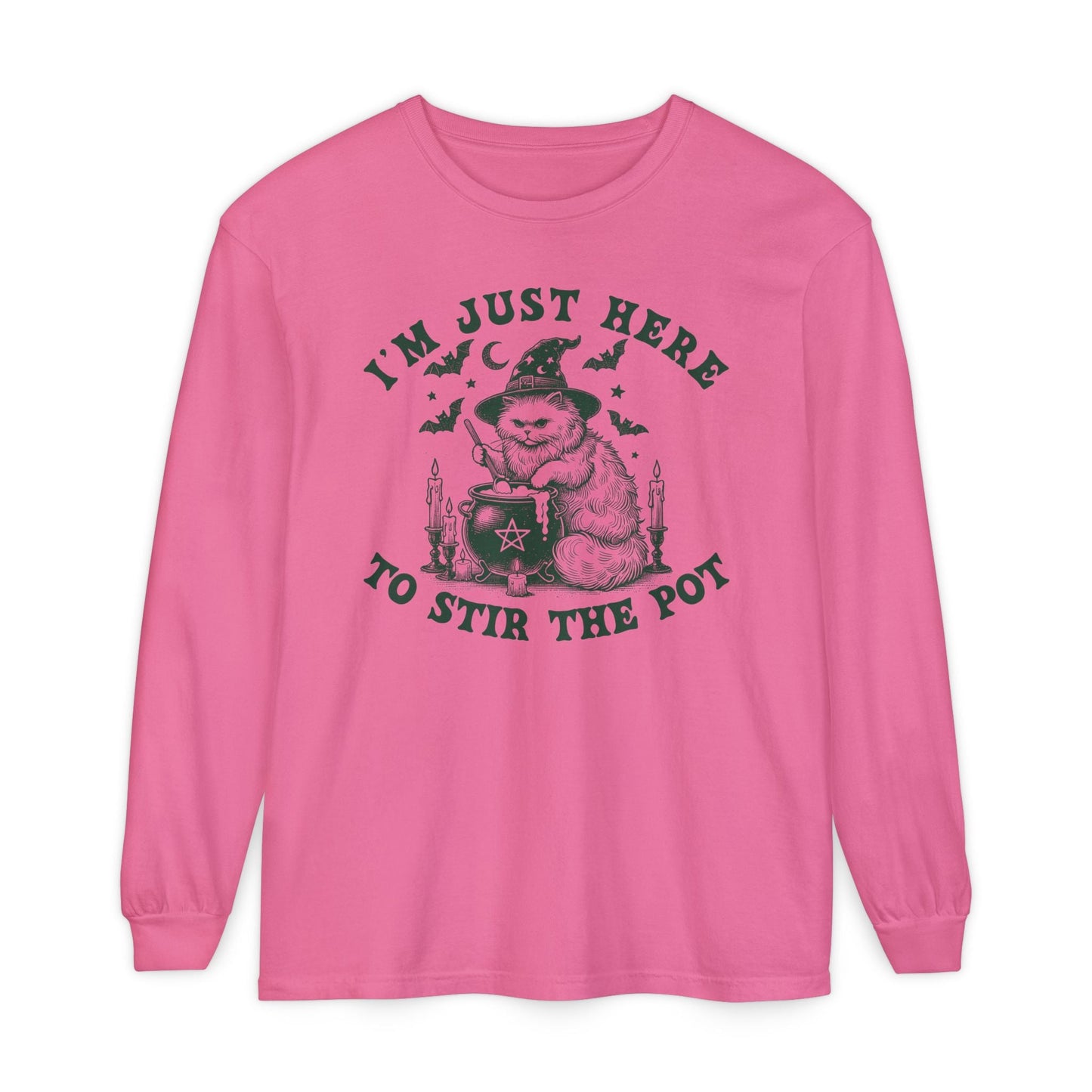 Cozy Witchy Long Sleeve T-Shirt, Halloween Tee, Gift for Friends, Unisex Graphic Shirt, Fun Casual Wear, Magical Humor Apparel - Shirt Happens Graphics