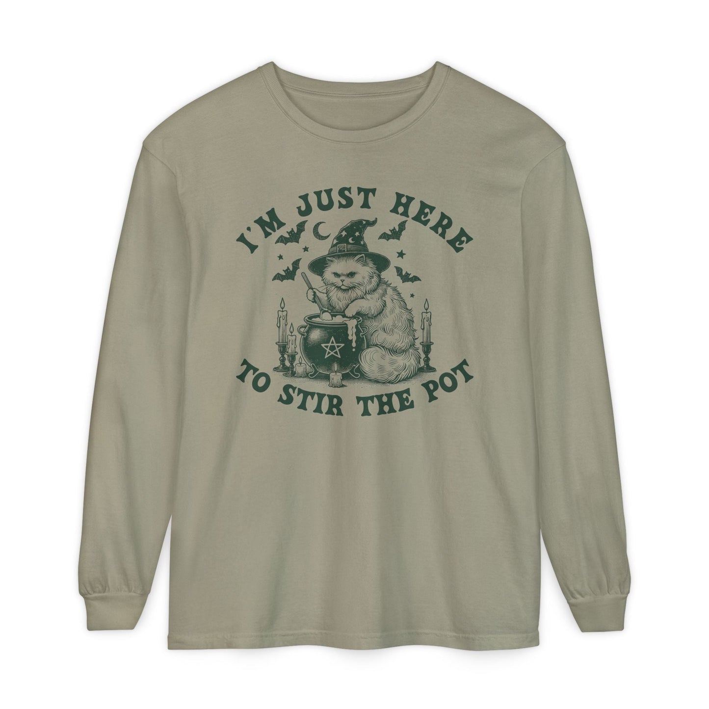 Cozy Witchy Long Sleeve T-Shirt, Halloween Tee, Gift for Friends, Unisex Graphic Shirt, Fun Casual Wear, Magical Humor Apparel - Shirt Happens Graphics