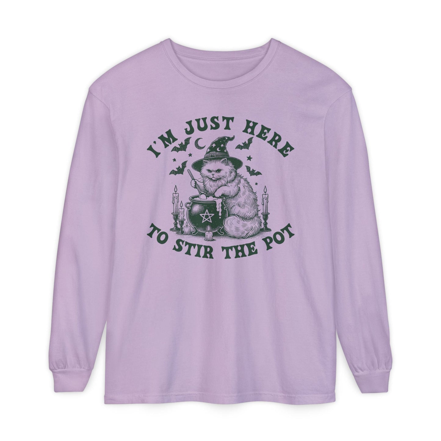 Cozy Witchy Long Sleeve T-Shirt, Halloween Tee, Gift for Friends, Unisex Graphic Shirt, Fun Casual Wear, Magical Humor Apparel - Shirt Happens Graphics