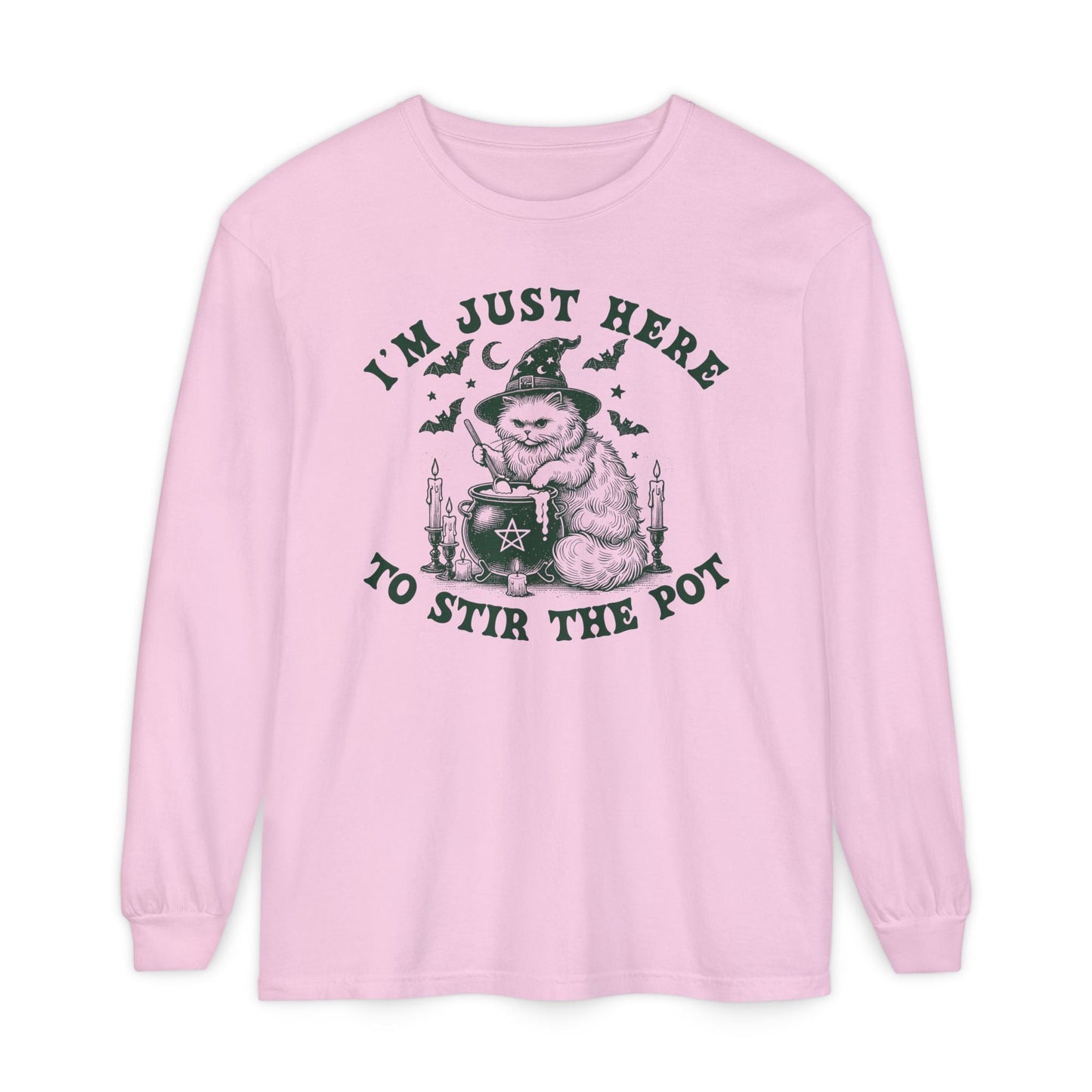 Cozy Witchy Long Sleeve T-Shirt, Halloween Tee, Gift for Friends, Unisex Graphic Shirt, Fun Casual Wear, Magical Humor Apparel - Shirt Happens Graphics