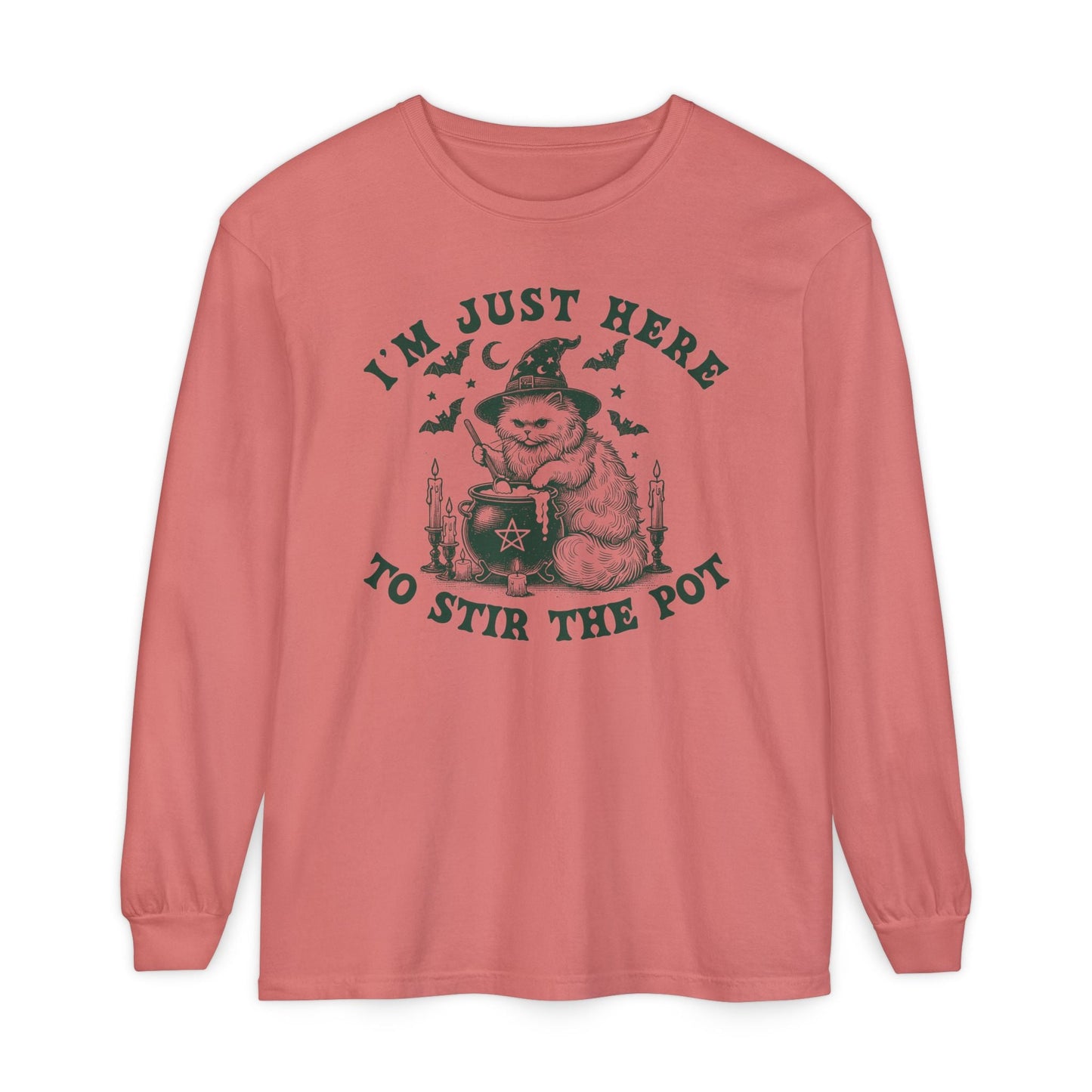 Cozy Witchy Long Sleeve T-Shirt, Halloween Tee, Gift for Friends, Unisex Graphic Shirt, Fun Casual Wear, Magical Humor Apparel - Shirt Happens Graphics
