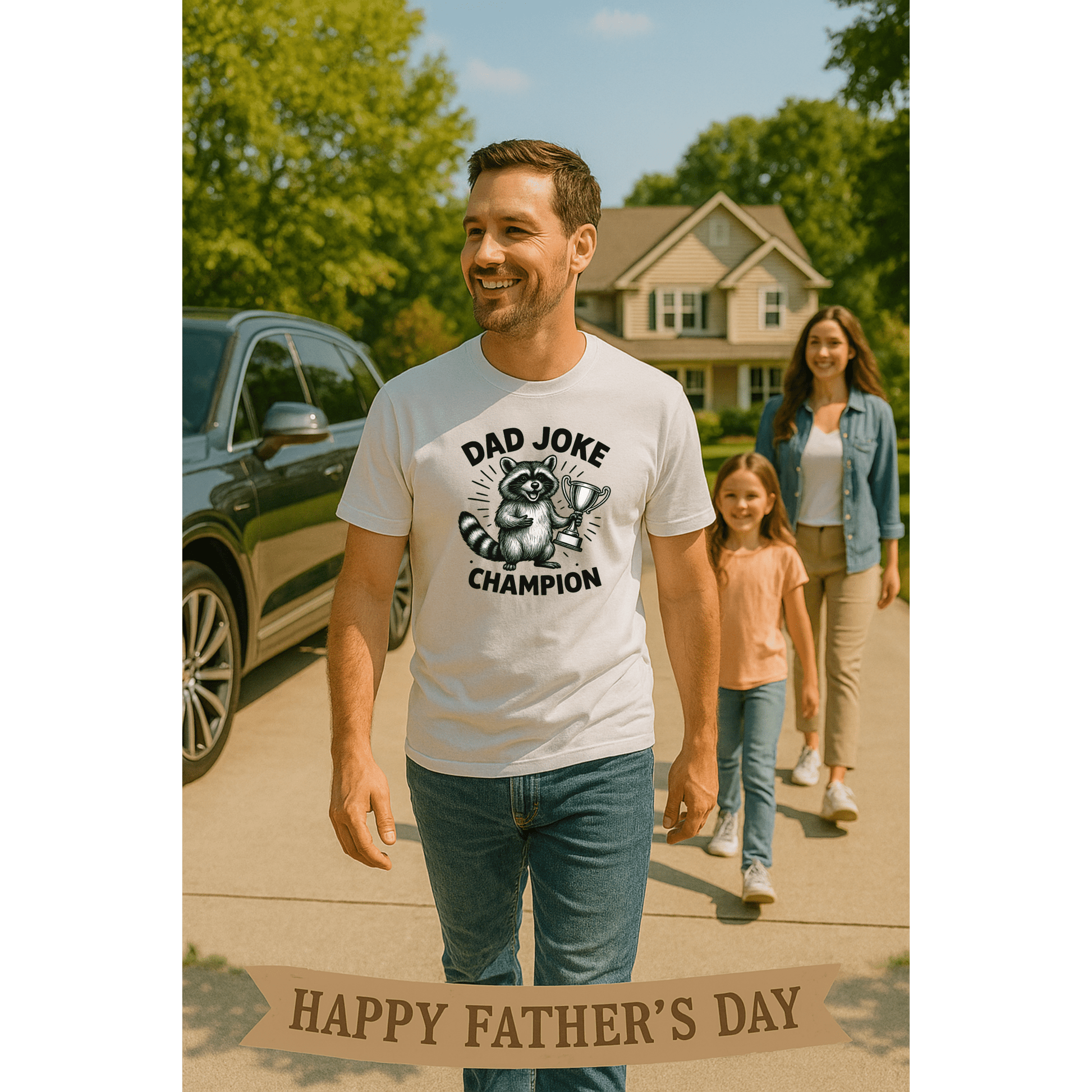 Dad Joke Champion T-Shirt, Funny Dad Gift, Unisex Tee, Perfect for Father's Day, Humor Shirt for Parent, Gift for Dad - Shirt Happens Graphics