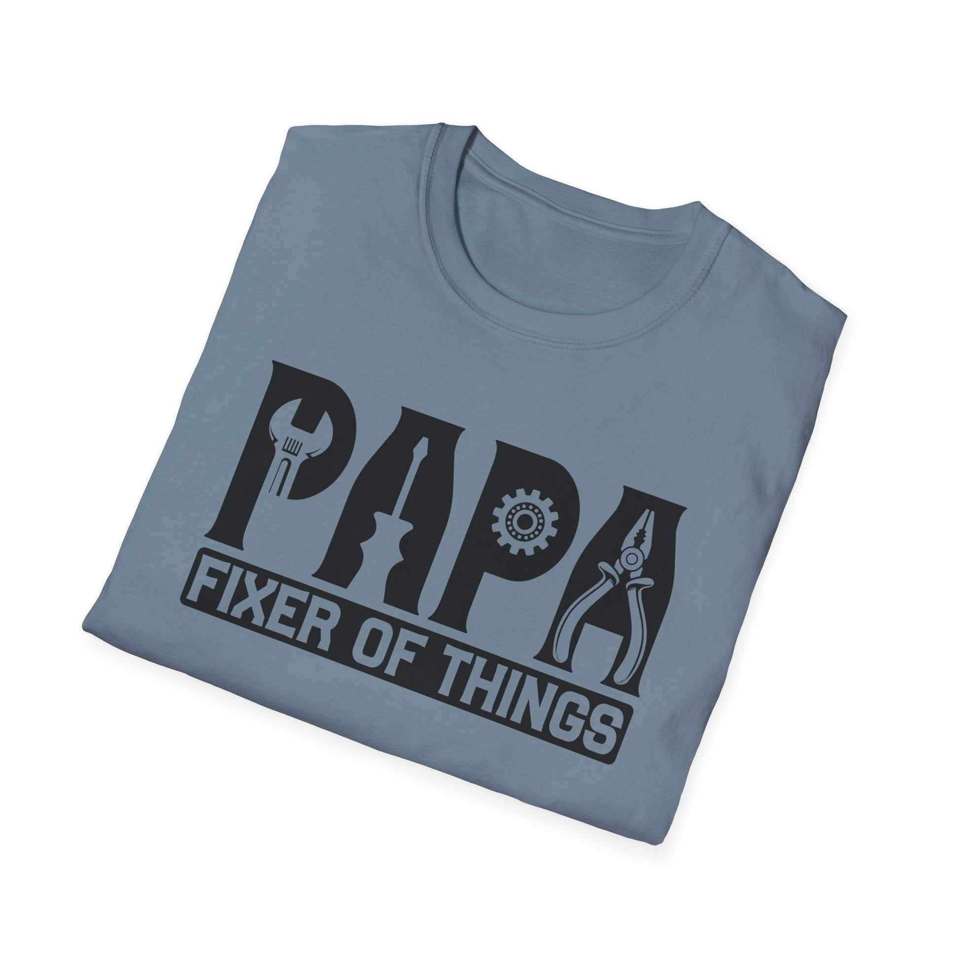 DIY Dad T-Shirt, Papa Fixer Of Things Tee, Father's Day Gift, Unisex Softstyle Shirt, Casual Gift for Dads, Handy Father's Day Tee - Shirt Happens Graphics