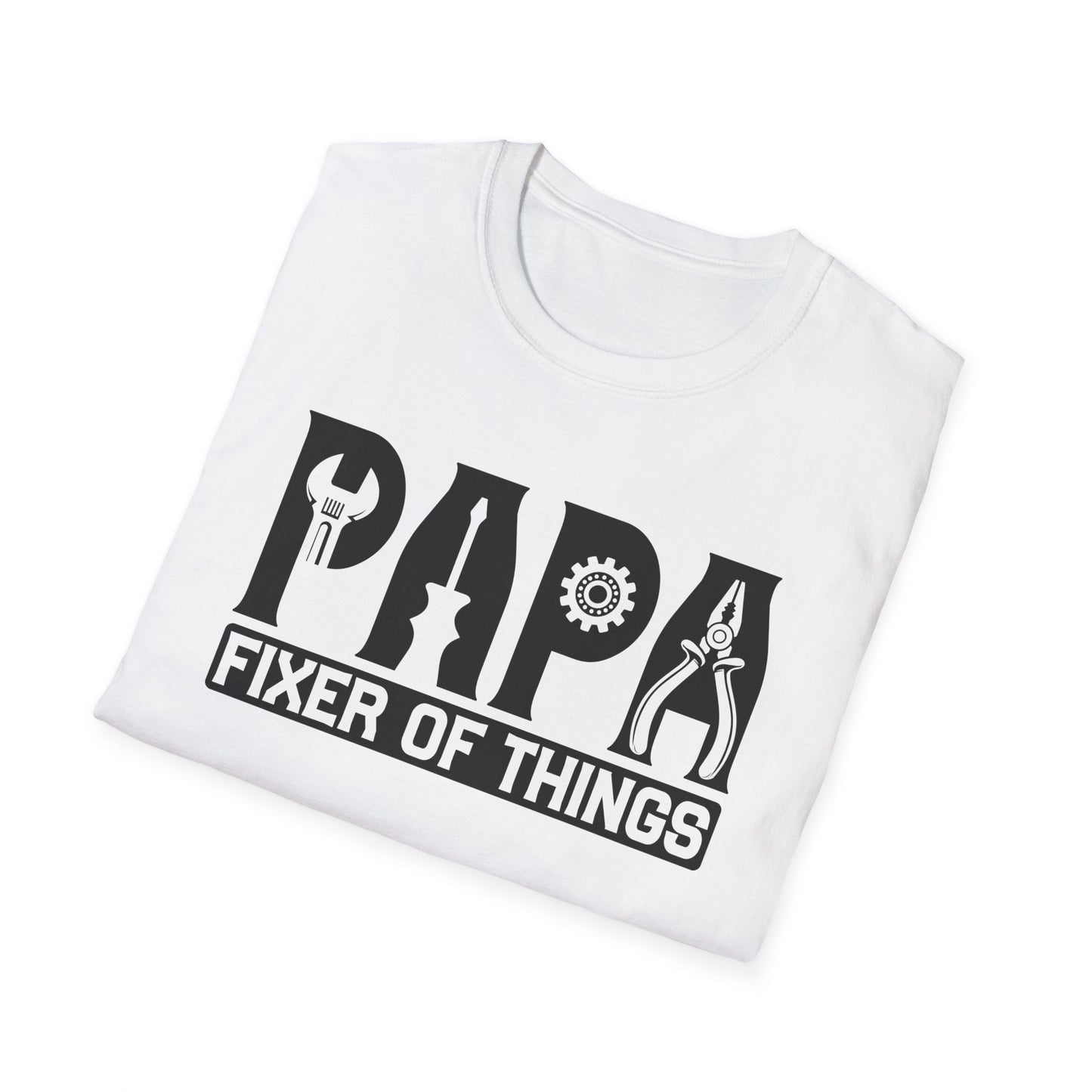 DIY Dad T-Shirt, Papa Fixer Of Things Tee, Father's Day Gift, Unisex Softstyle Shirt, Casual Gift for Dads, Handy Father's Day Tee - Shirt Happens Graphics