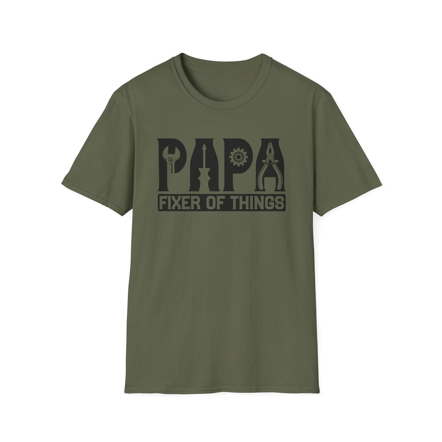 DIY Dad T-Shirt, Papa Fixer Of Things Tee, Father's Day Gift, Unisex Softstyle Shirt, Casual Gift for Dads, Handy Father's Day Tee - Shirt Happens Graphics