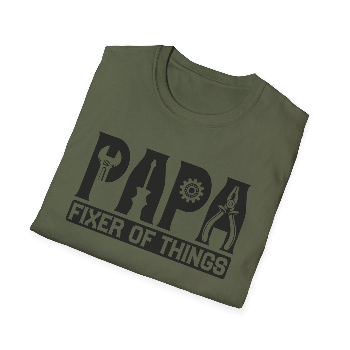 DIY Dad T-Shirt, Papa Fixer Of Things Tee, Father's Day Gift, Unisex Softstyle Shirt, Casual Gift for Dads, Handy Father's Day Tee - Shirt Happens Graphics