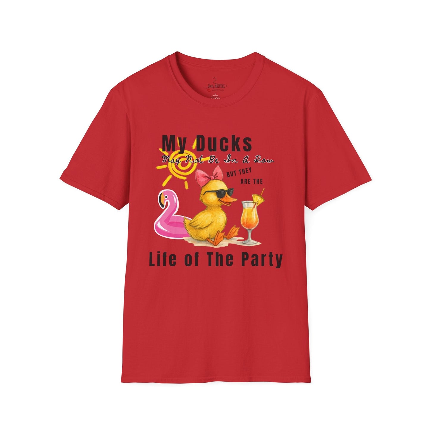 Duck - Life of The Party T-Shirt, Fun Summer Tee, Quirky Gift, Pool Party Shirt, Duck Lover Apparel - Shirt Happens Graphics