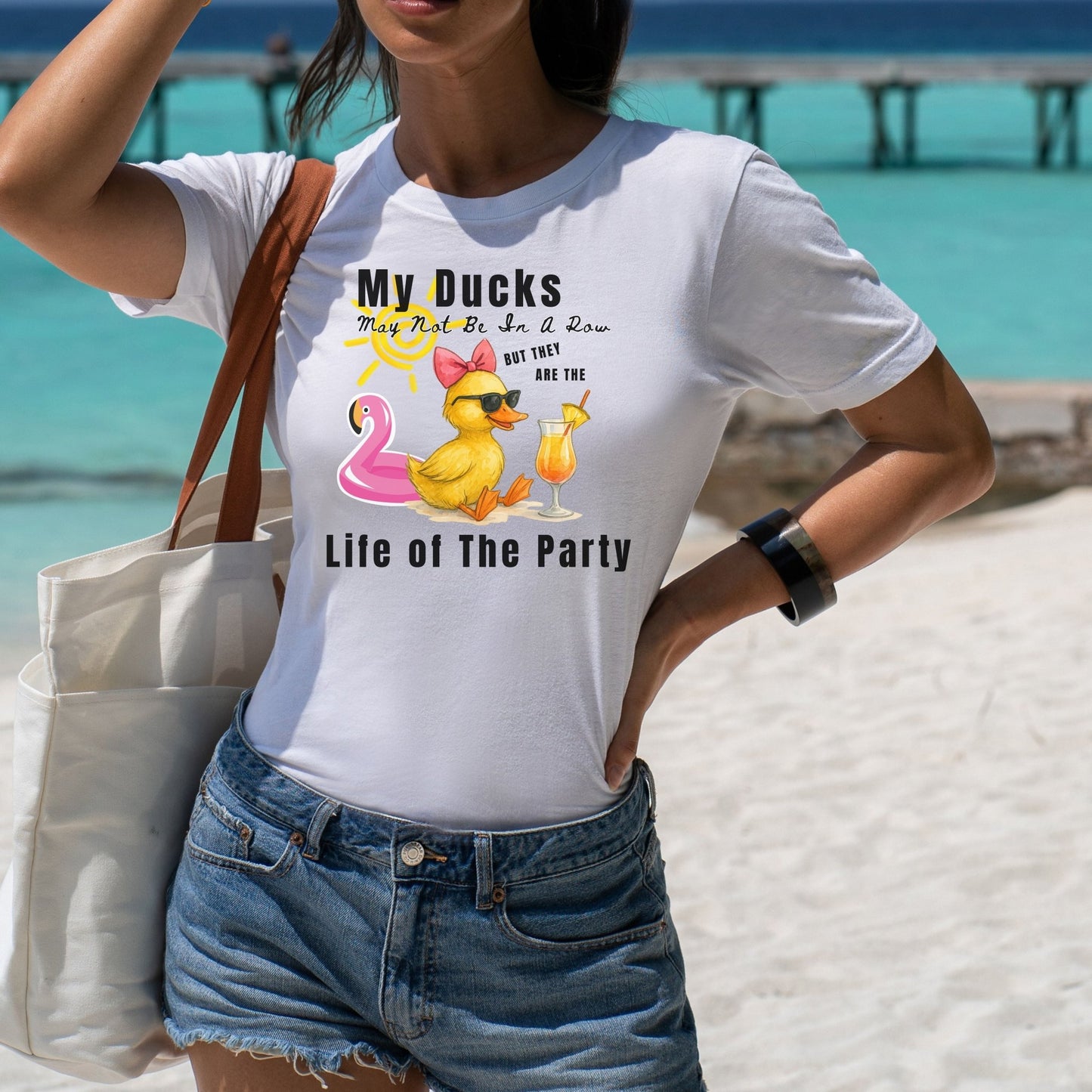 Duck - Life of The Party T-Shirt, Fun Summer Tee, Quirky Gift, Pool Party Shirt, Duck Lover Apparel - Shirt Happens Graphics