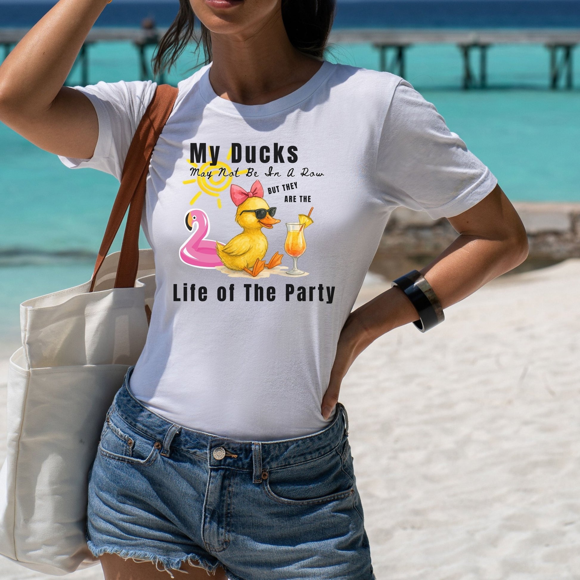 Duck - Life of The Party T-Shirt, Fun Summer Tee, Quirky Gift, Pool Party Shirt, Duck Lover Apparel - Shirt Happens Graphics