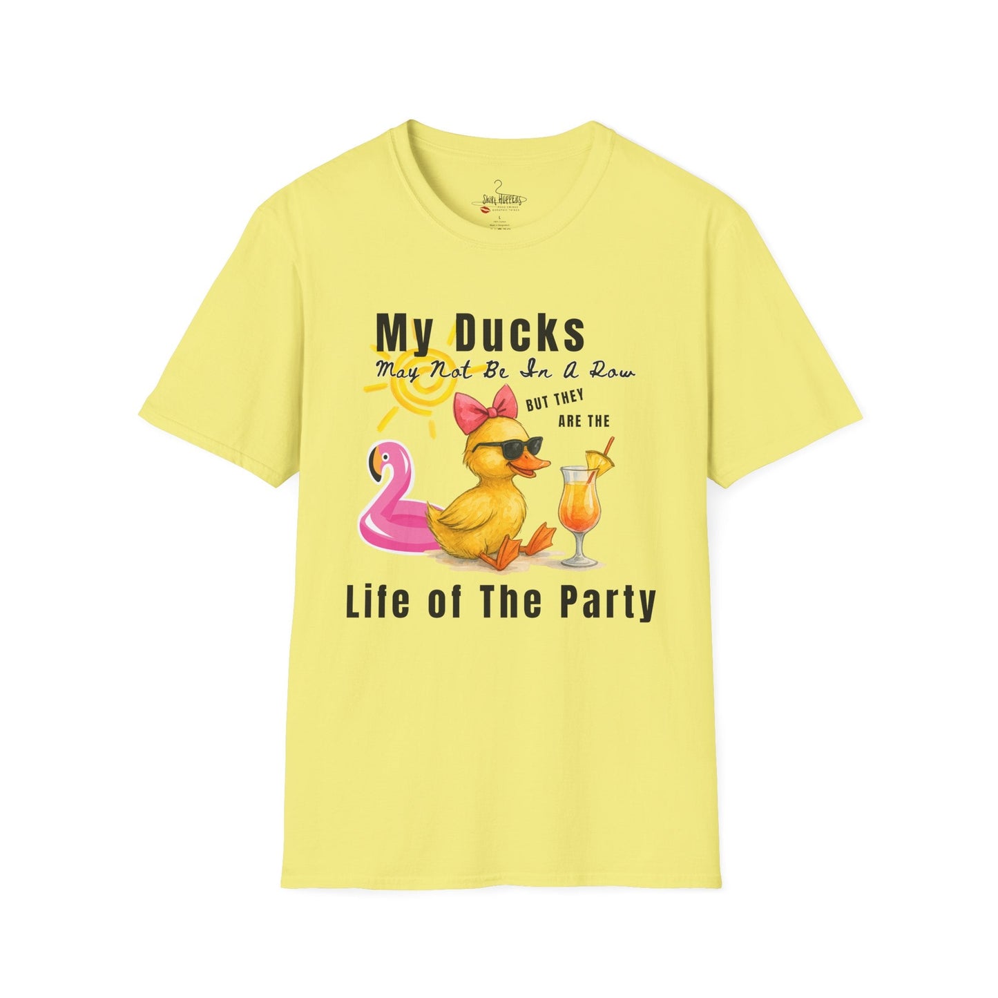 Duck - Life of The Party T-Shirt, Fun Summer Tee, Quirky Gift, Pool Party Shirt, Duck Lover Apparel - Shirt Happens Graphics