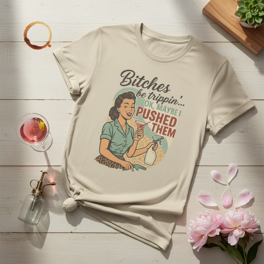 'Bitches Be Trippin' - Vintage Humor T-Shirt
