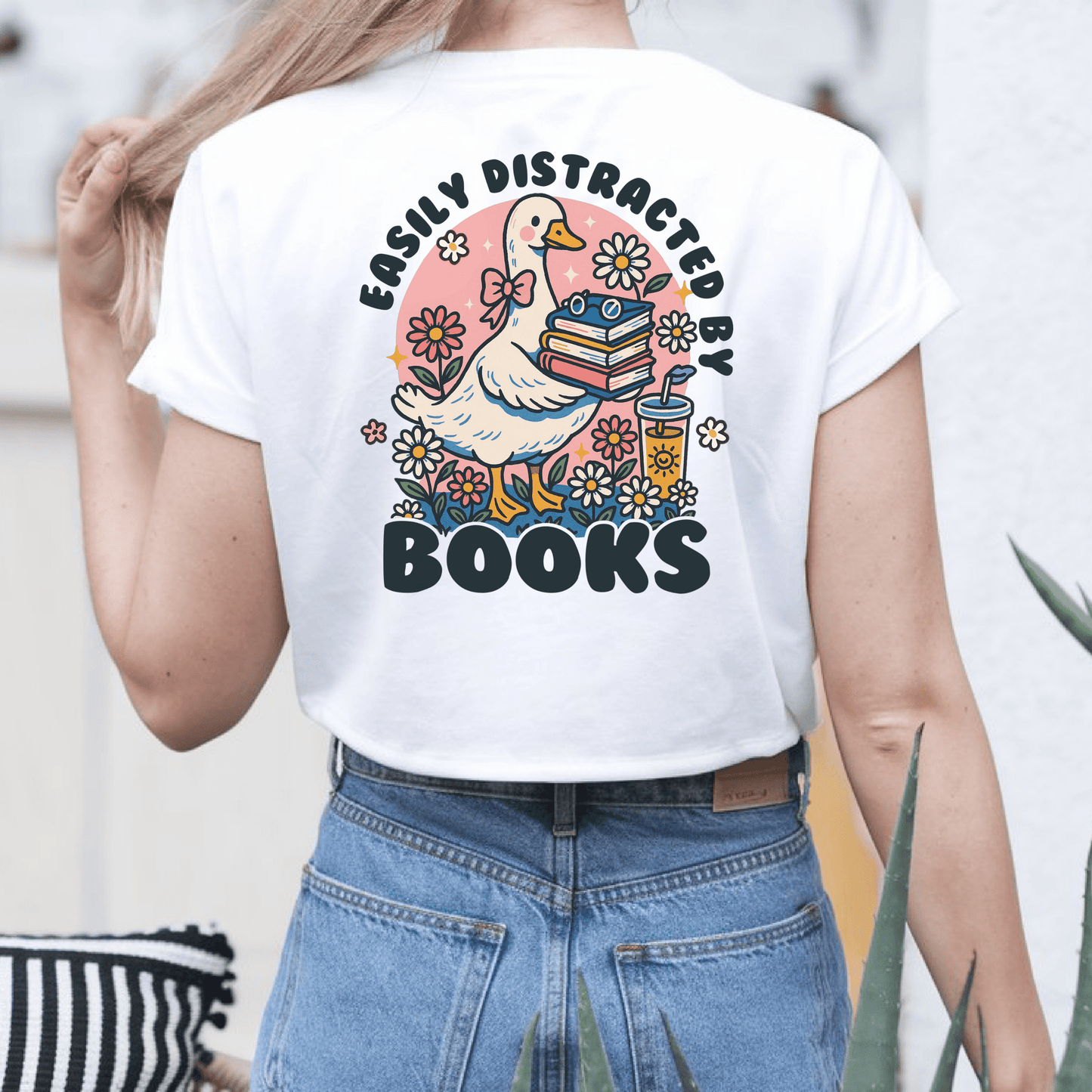 Easily Distracted by Books - T-Shirt - Shirt Happens Graphics
