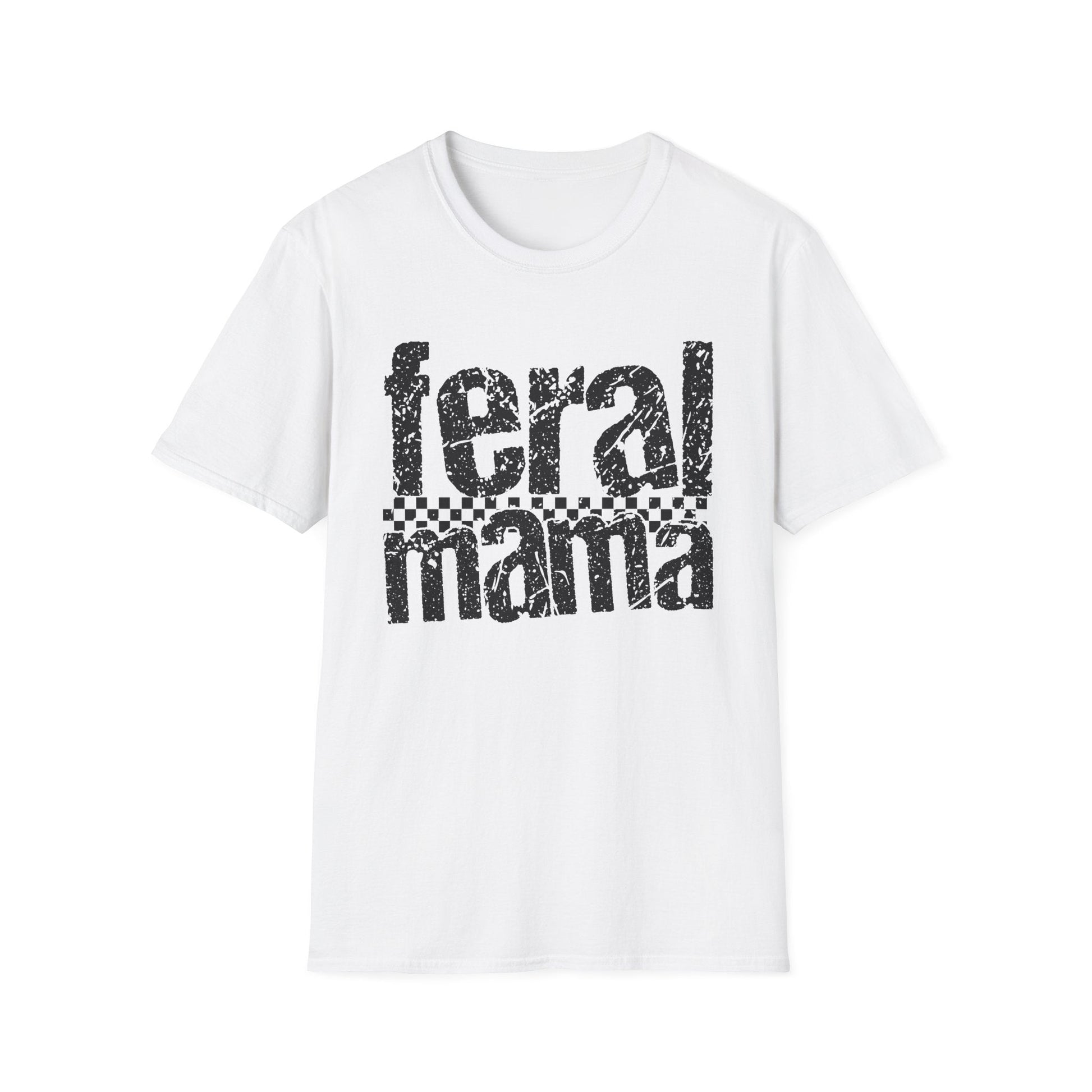 Feral Mama Unisex Softstyle T-Shirt, Funny Gift for Moms, Casual Wear, Graphic Tee, Mother's Day Present, Everyday Comfort - Shirt Happens Graphics