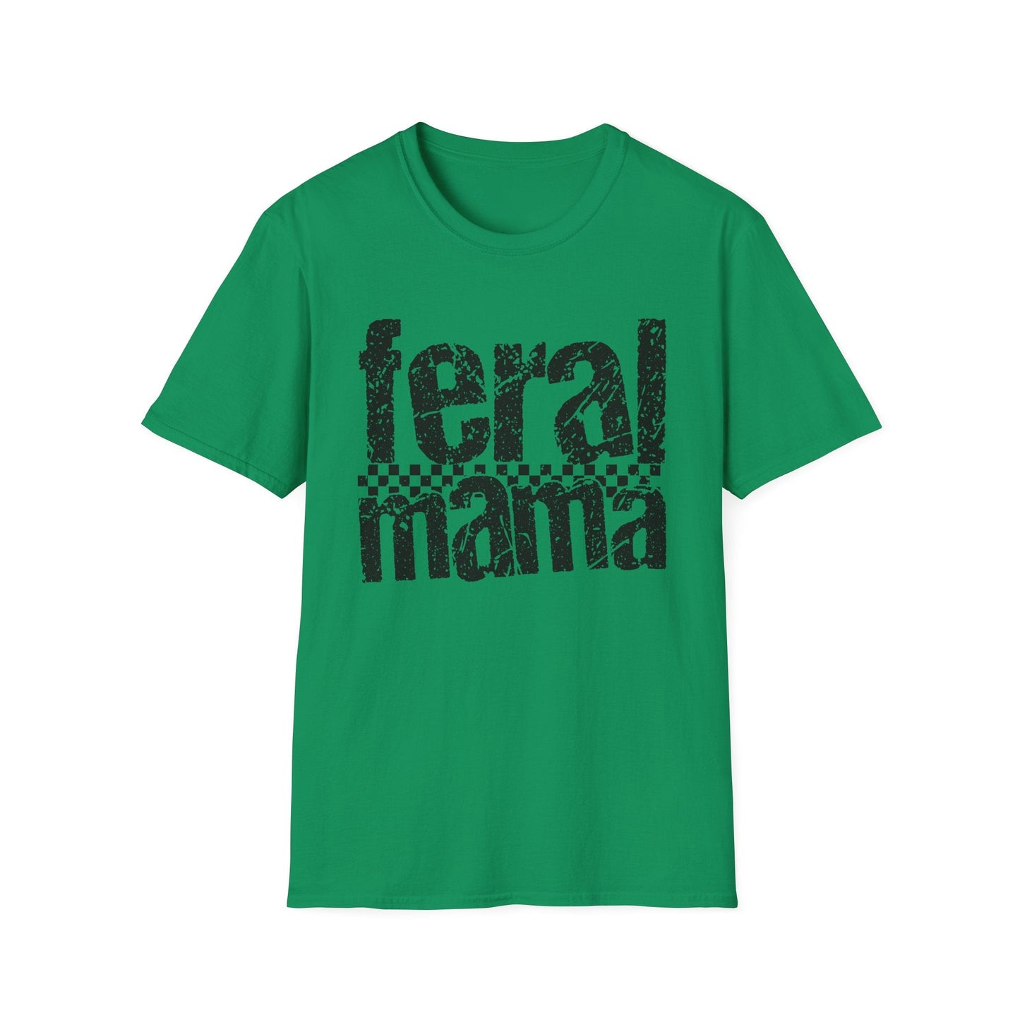 Feral Mama Unisex Softstyle T-Shirt, Funny Gift for Moms, Casual Wear, Graphic Tee, Mother's Day Present, Everyday Comfort - Shirt Happens Graphics