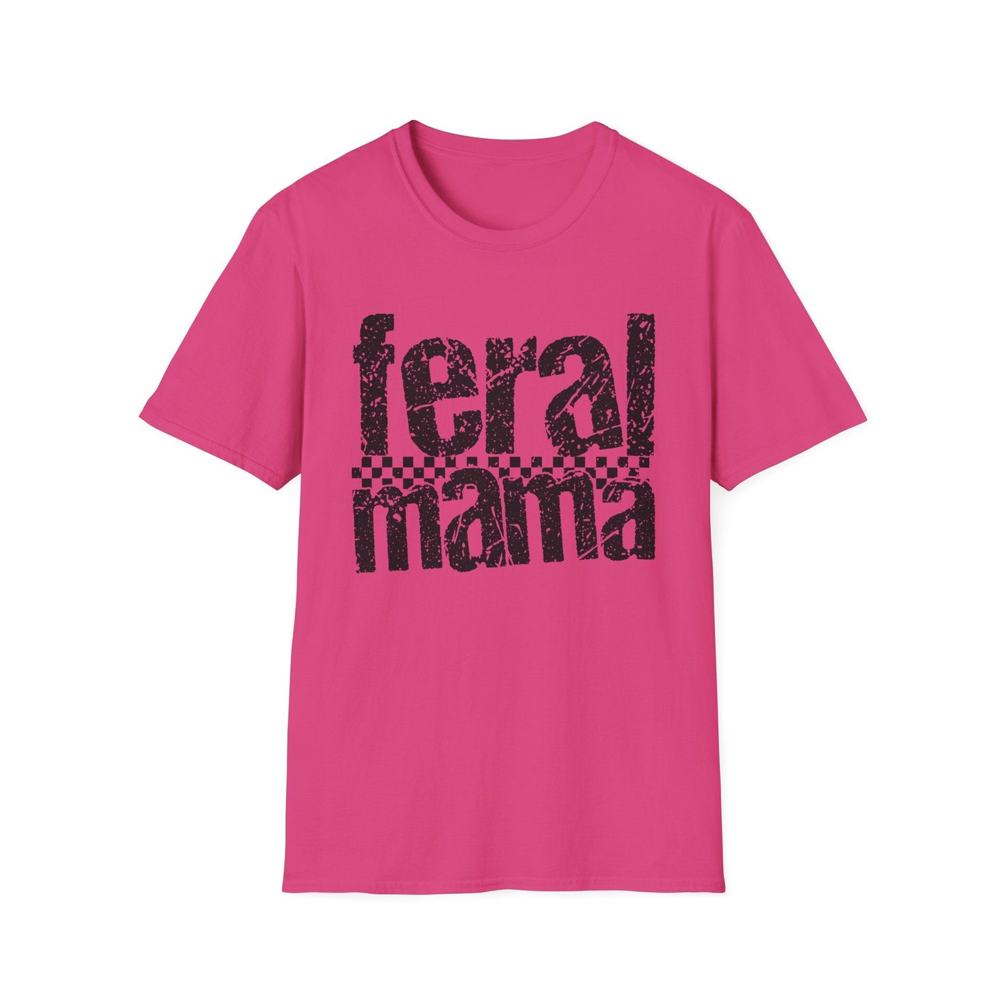 Feral Mama Unisex Softstyle T-Shirt, Funny Gift for Moms, Casual Wear, Graphic Tee, Mother's Day Present, Everyday Comfort - Shirt Happens Graphics