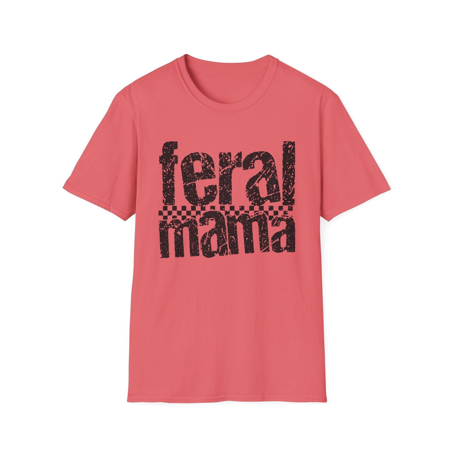 Feral Mama Unisex Softstyle T-Shirt, Funny Gift for Moms, Casual Wear, Graphic Tee, Mother's Day Present, Everyday Comfort - Shirt Happens Graphics