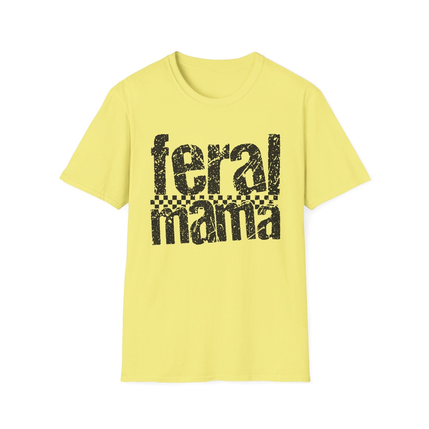 Feral Mama Unisex Softstyle T-Shirt, Funny Gift for Moms, Casual Wear, Graphic Tee, Mother's Day Present, Everyday Comfort - Shirt Happens Graphics