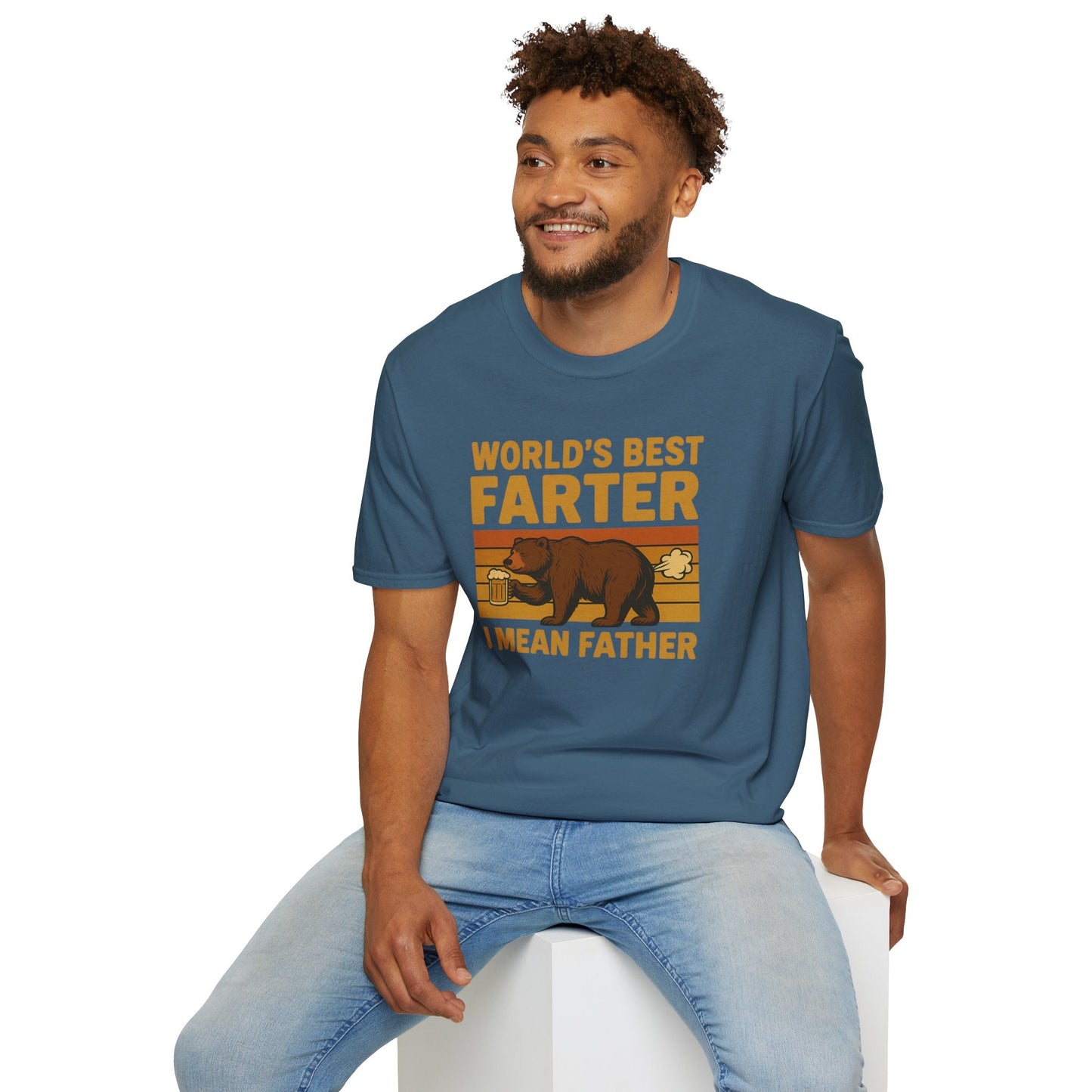 Funny Fathers Day T-Shirt, World's Best Farter Shirt, Dad Humor Tee, Unisex Gift for Dad, Comfy Father's Day Apparel - Shirt Happens Graphics