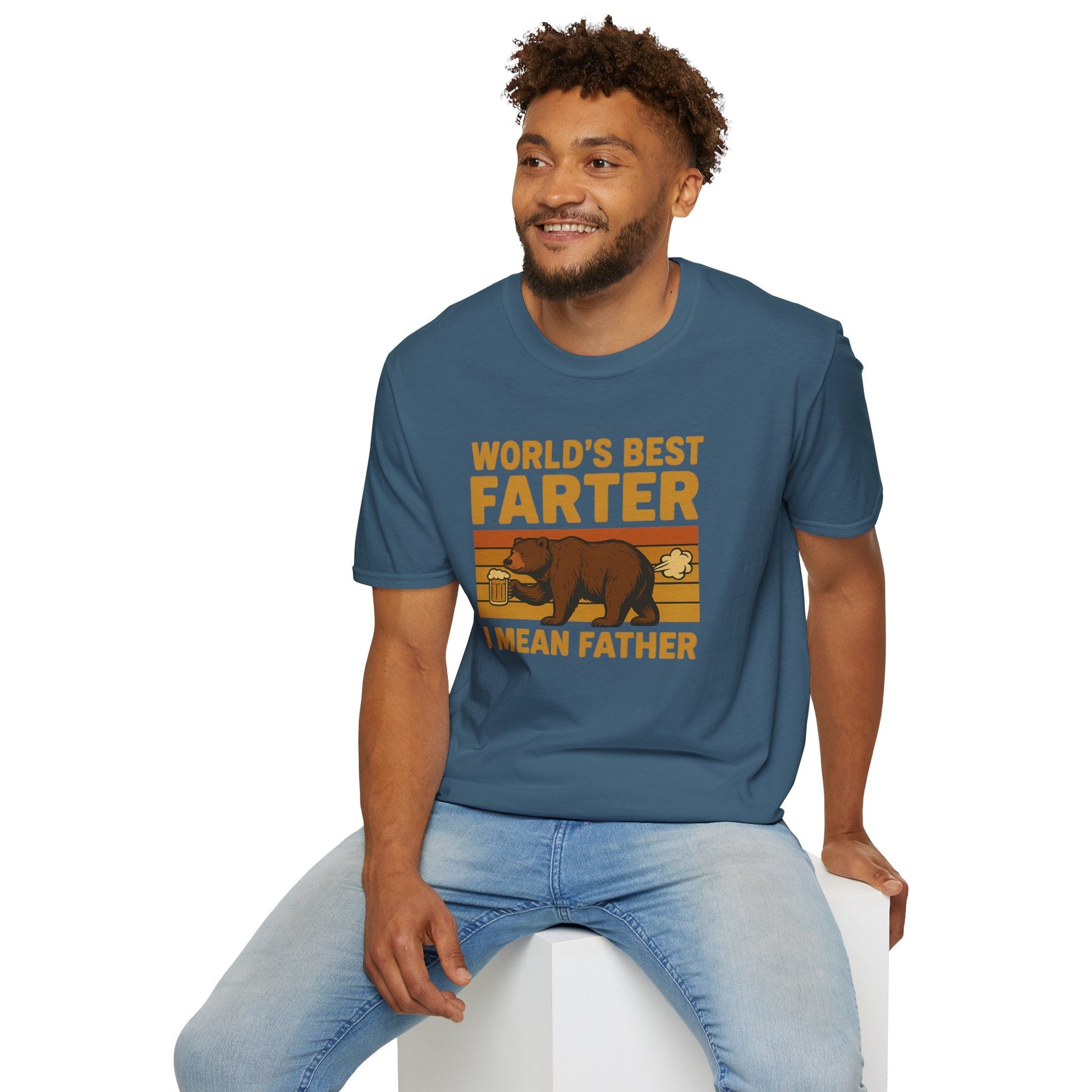 Funny Fathers Day T-Shirt, World's Best Farter Shirt, Dad Humor Tee, Unisex Gift for Dad, Comfy Father's Day Apparel - Shirt Happens Graphics