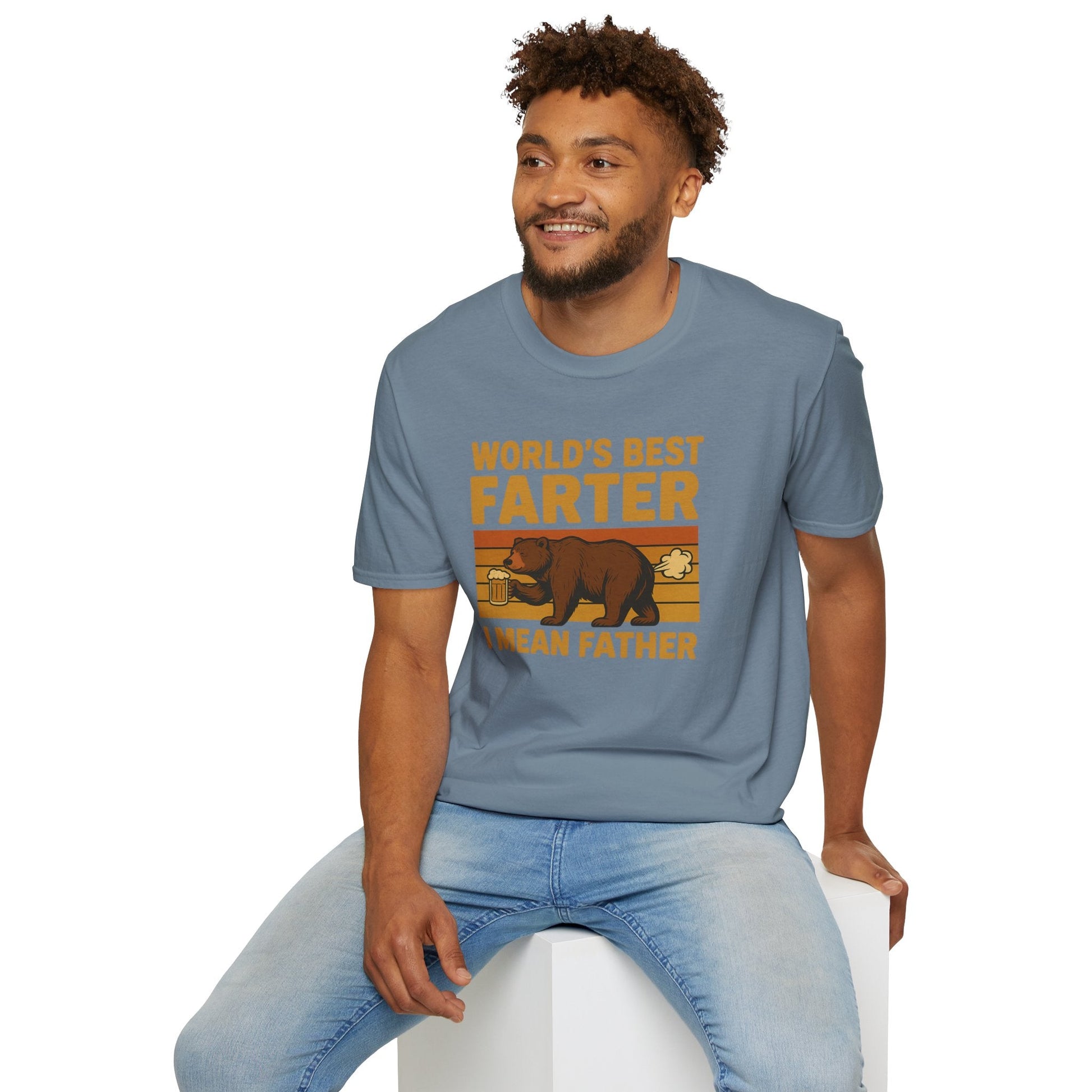 Funny Fathers Day T-Shirt, World's Best Farter Shirt, Dad Humor Tee, Unisex Gift for Dad, Comfy Father's Day Apparel - Shirt Happens Graphics