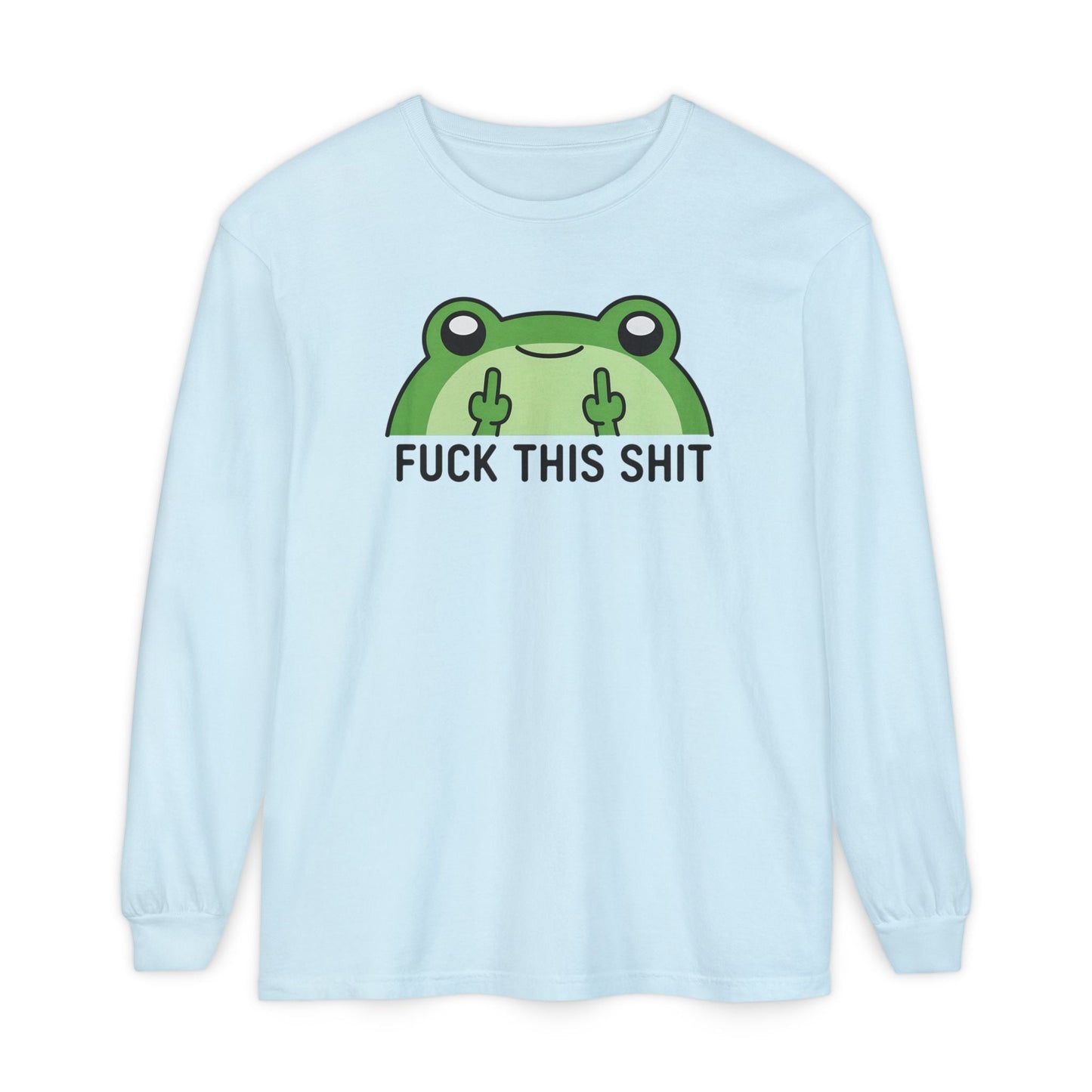 Funny Frog Graphic Long Sleeve T-Shirt, Humor Gift Shirt, Casual Everyday Wear, Unisex Tee, Birthday Gift, Sarcastic Apparel - Shirt Happens Graphics
